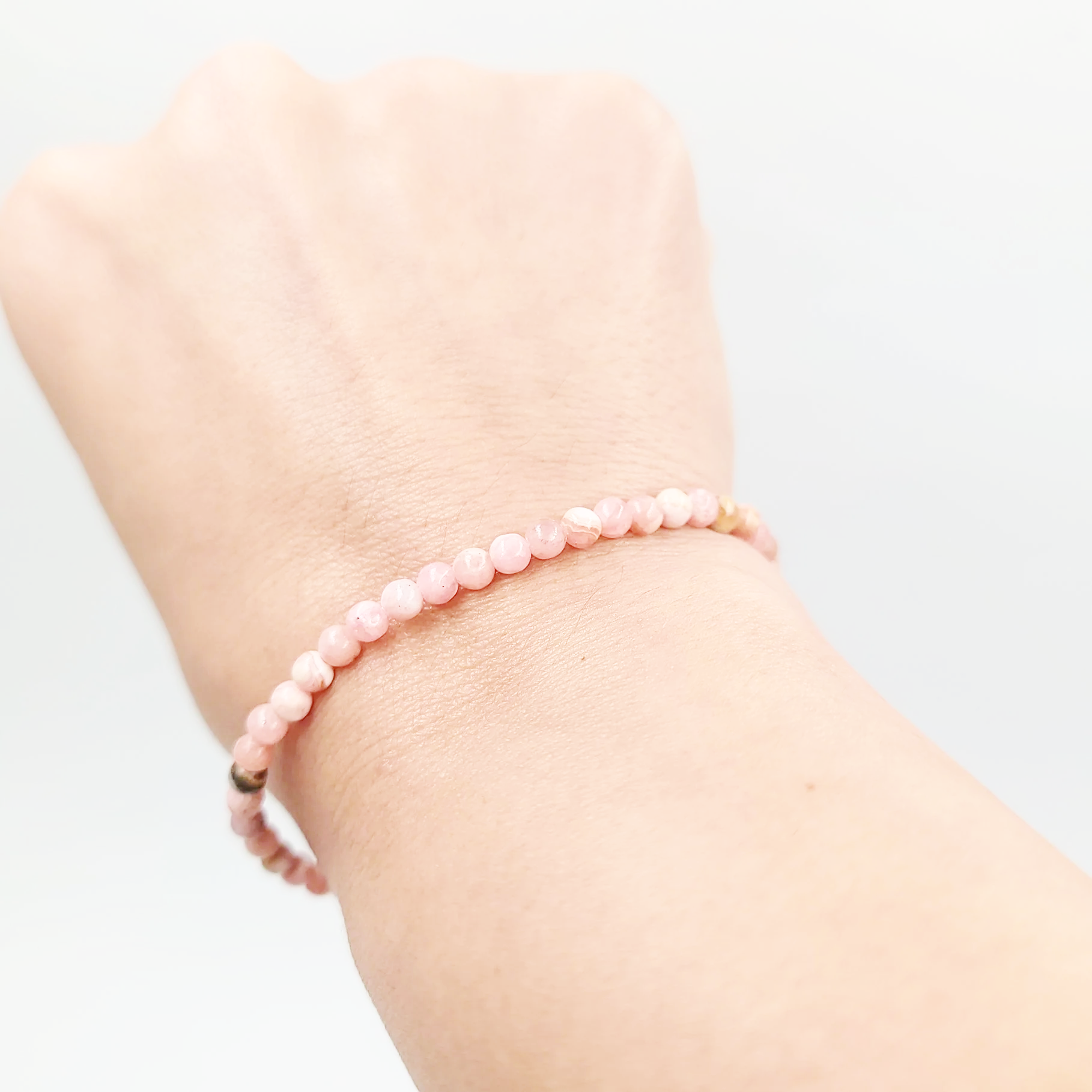 Rhodochrosite Bead Bracelet 4mm - Elevated Metaphysical
