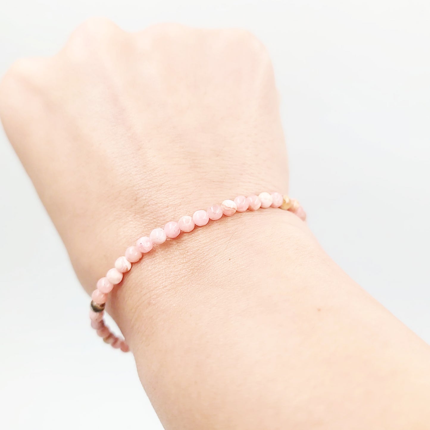 Rhodochrosite Bead Bracelet 4mm - Elevated Metaphysical