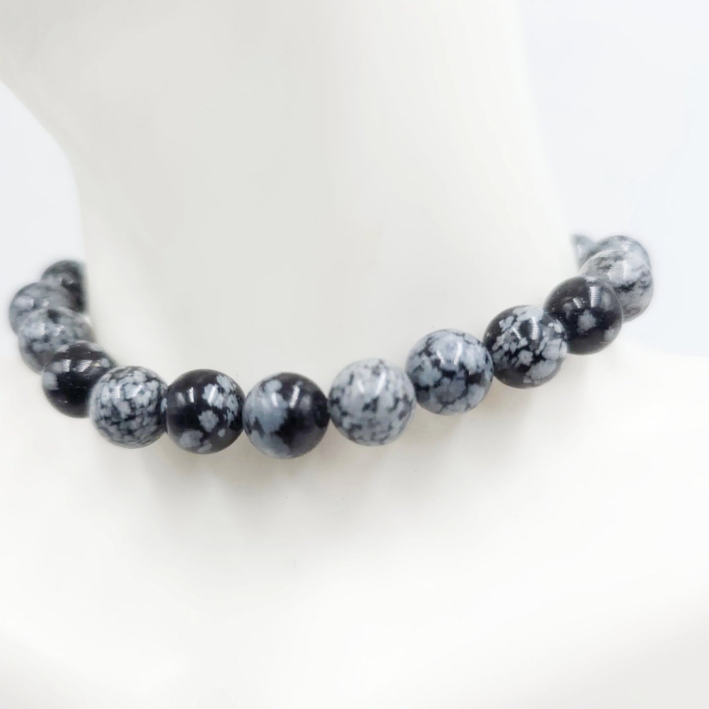 Snowflake Obsidian Bead Bracelet 8mm - Elevated Metaphysical