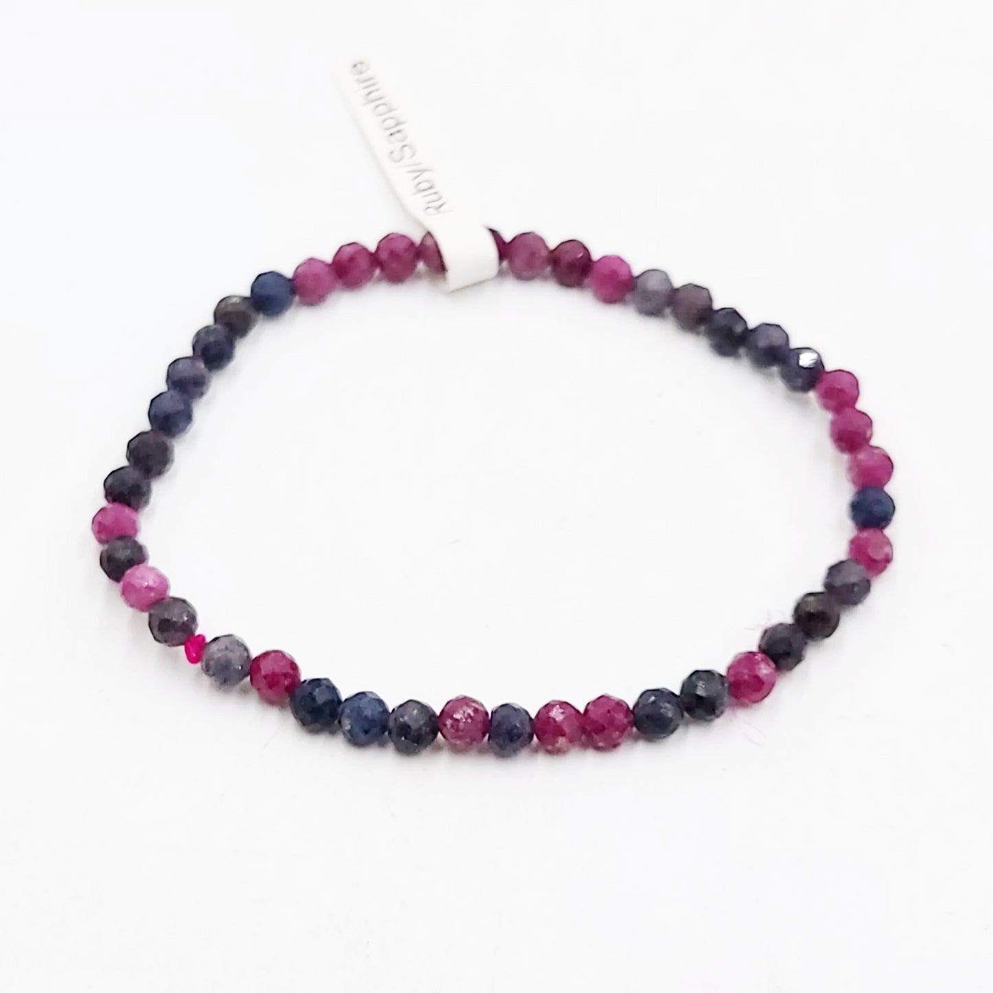 Ruby & Sapphire Faceted Bead Bracelet 4mm