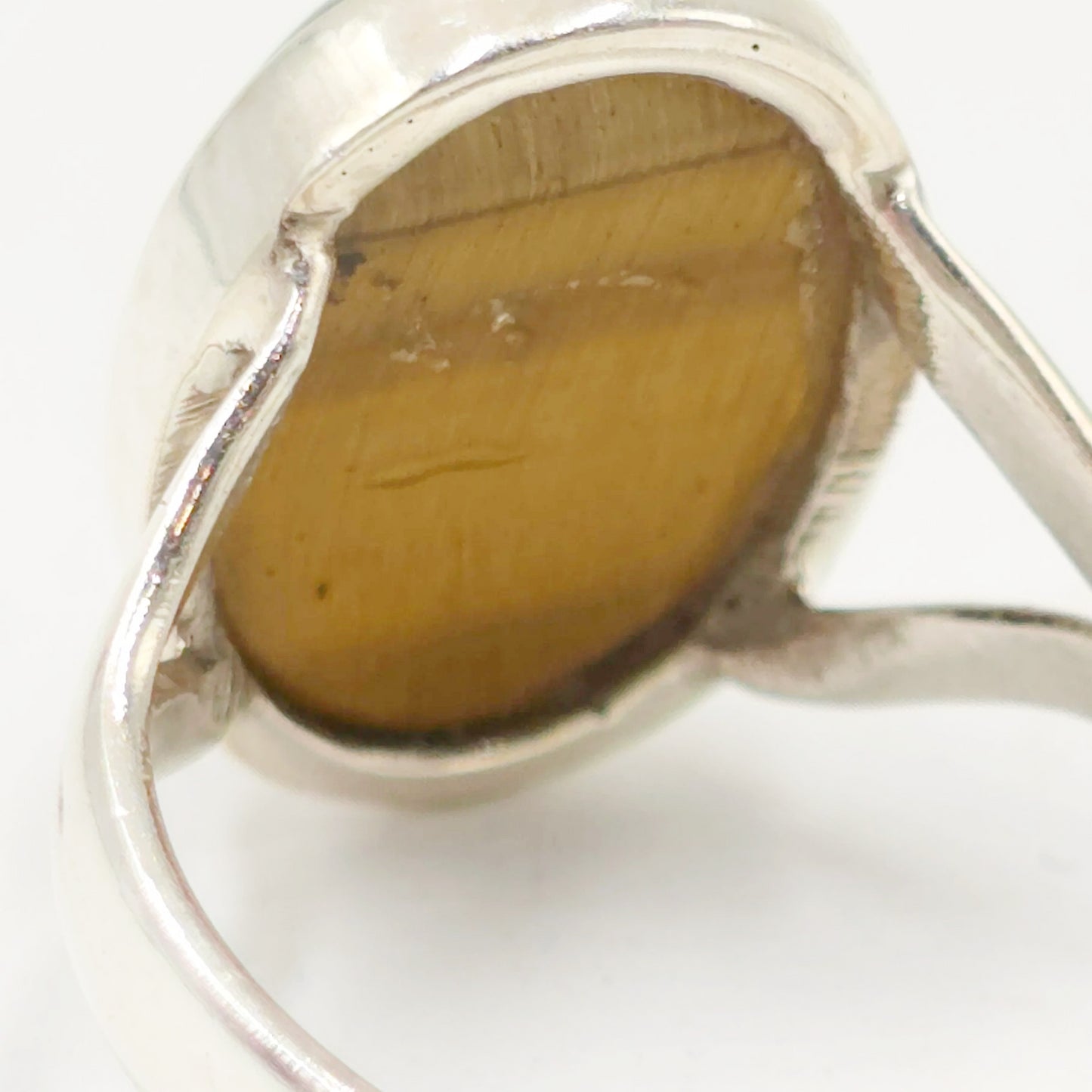 Tiger Eye Ring Sterling Silver Size 7 Solitaire