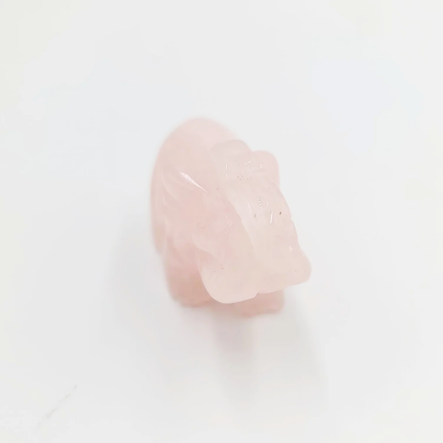 Rose Quartz Elephant Figurine 2" 50mm - Elevated Metaphysical