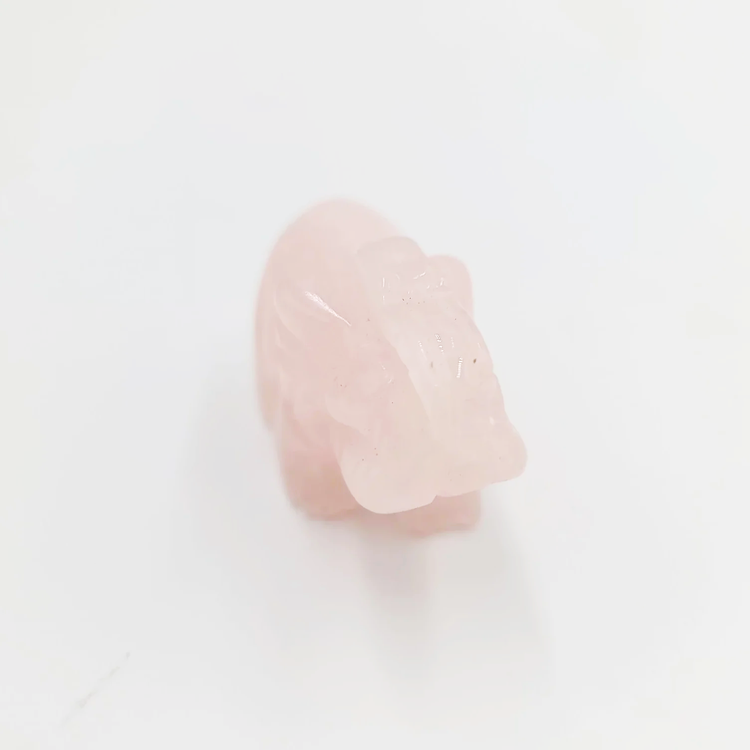 Rose Quartz Elephant Figurine 2" 50mm - Elevated Metaphysical