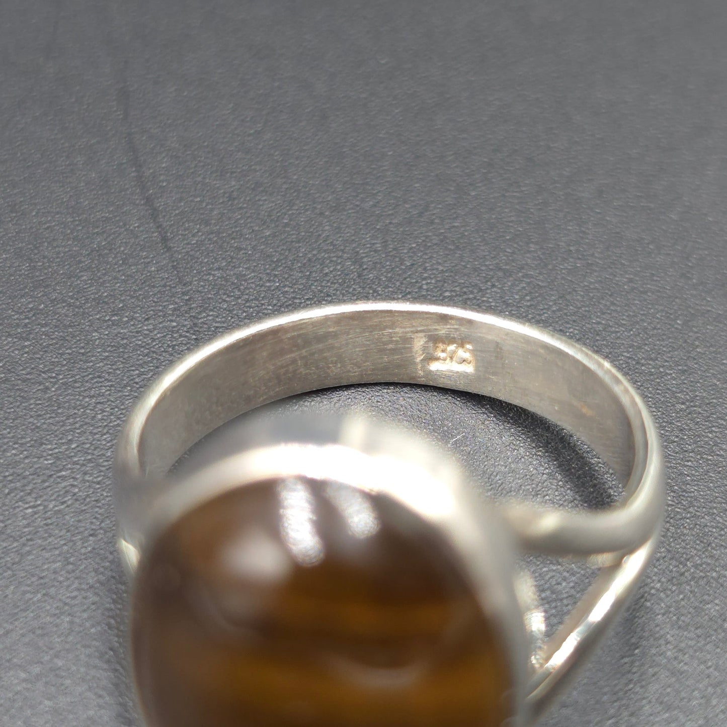 Tiger Eye Ring Sterling Silver Size 7 Solitaire