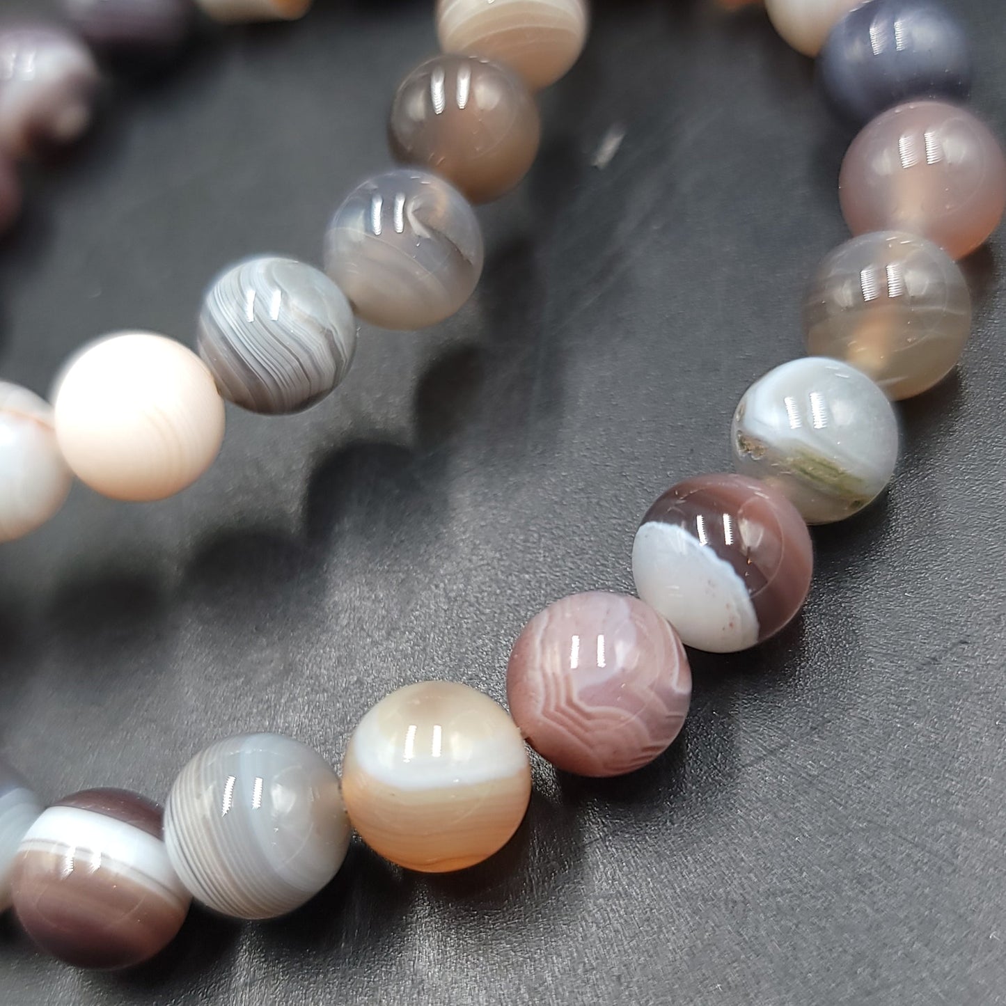 Botswana Agate Bracelet 8mm Bead Bracelet