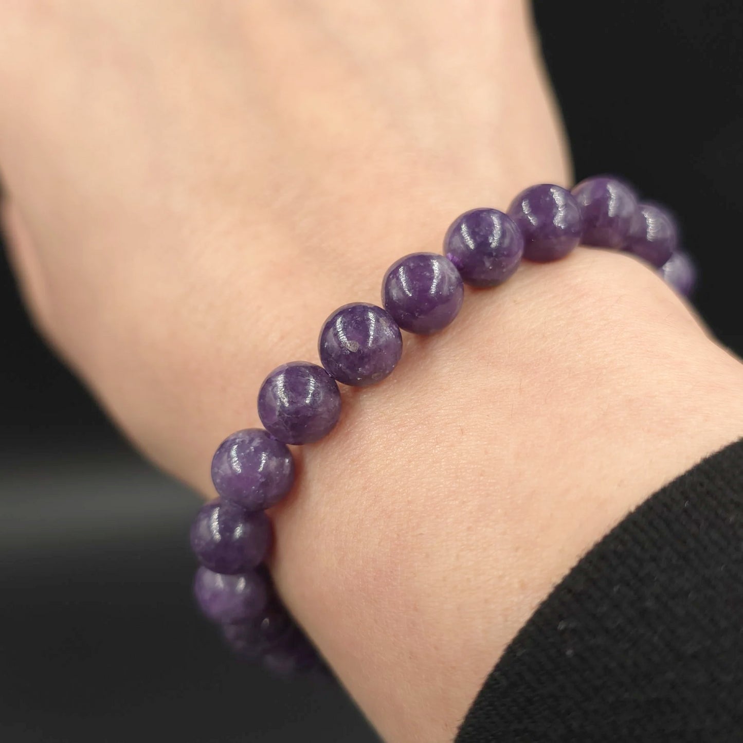 Lepidolite Bead Bracelet 8mm