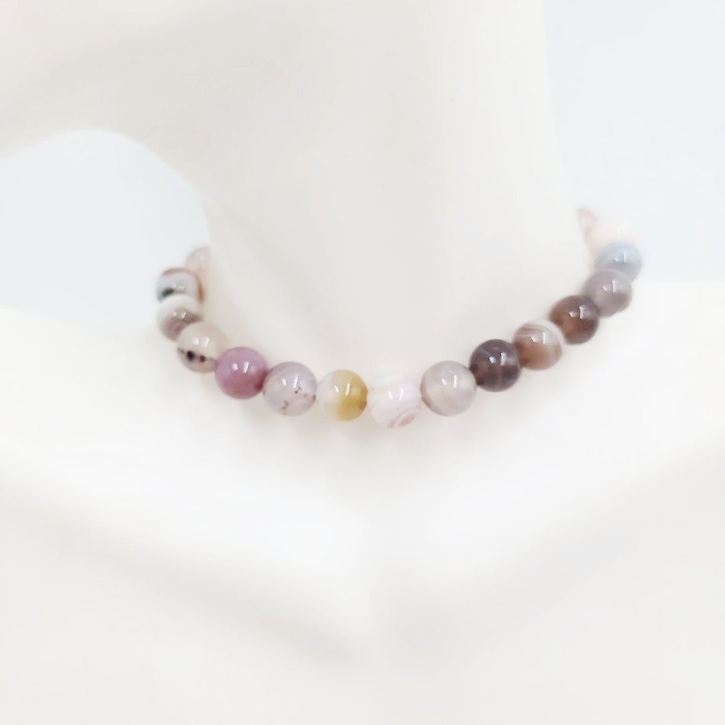 Botswana Agate Bracelet 8mm Bead Bracelet