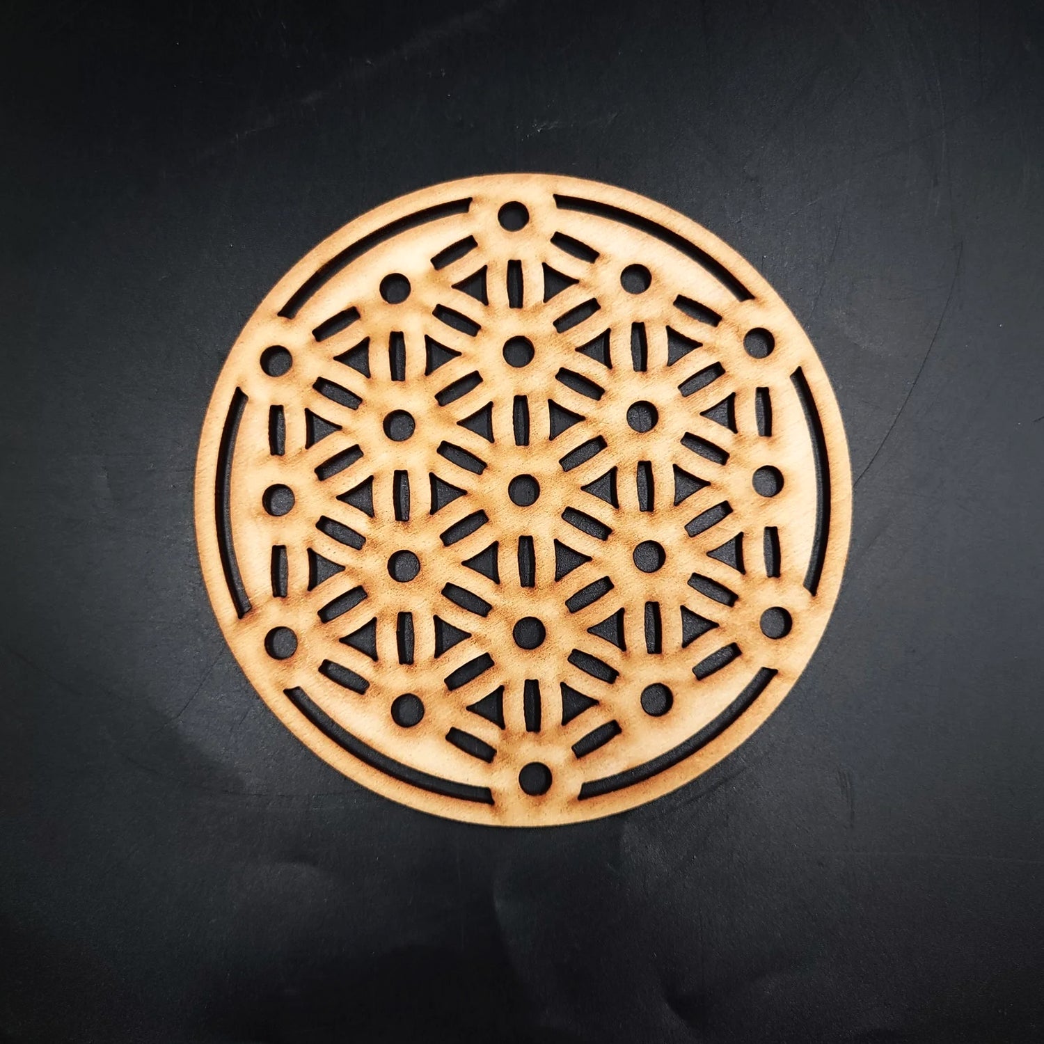 Wood Display Wooden Coaster Plate 4.5" 155mm - Elevated Metaphysical