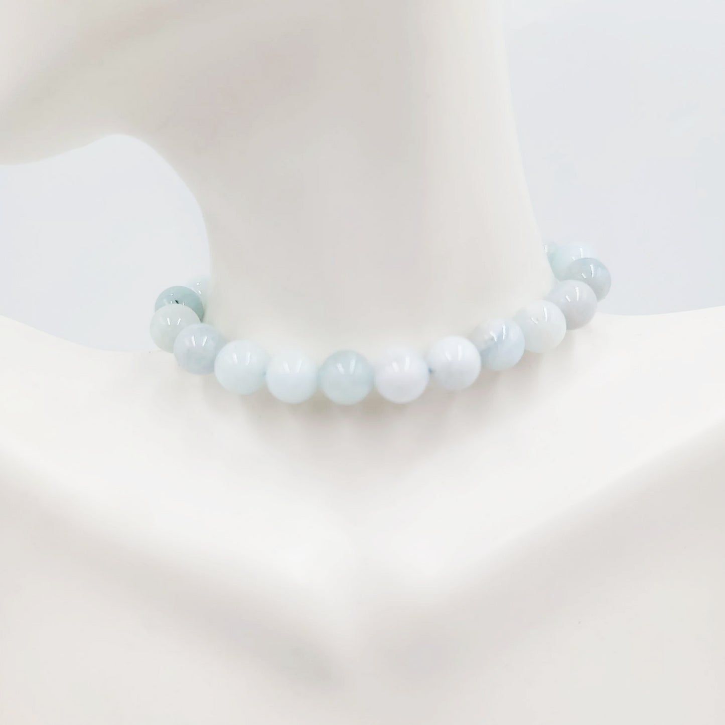 Aquamarine Bracelet 8mm Bead Bracelet