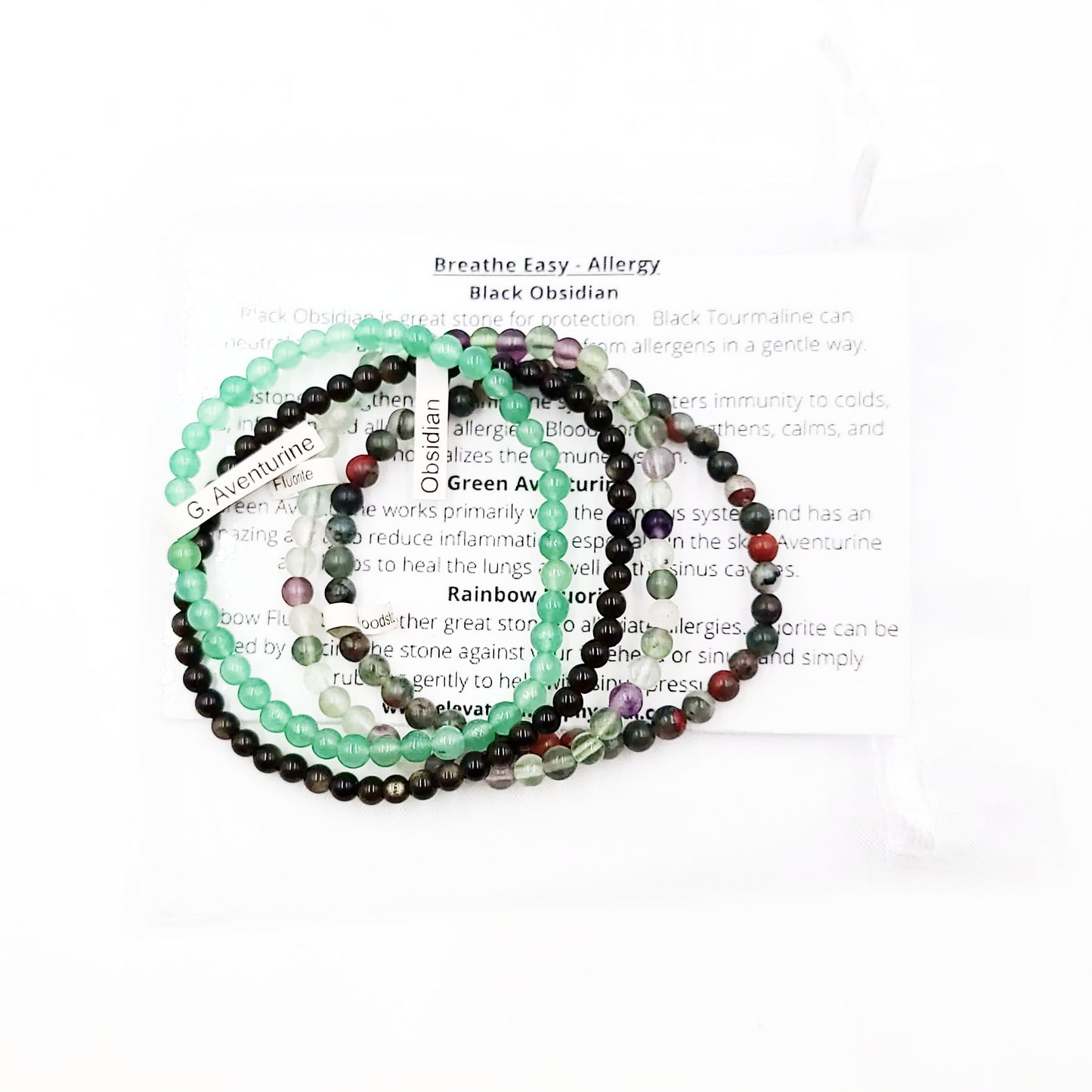 Breathe Easy - Allergy Bracelet Set 4mm Bead Bracelets