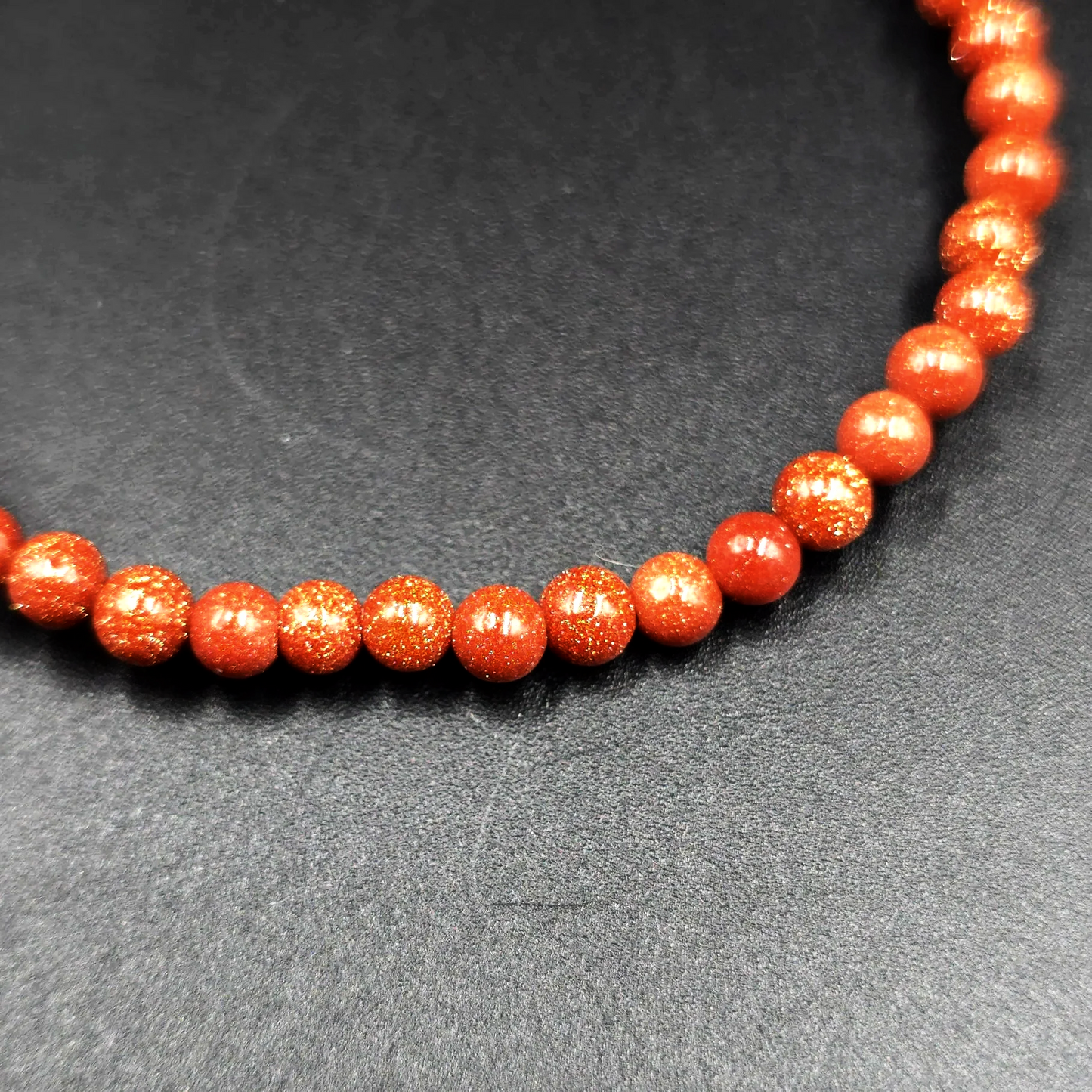 Goldstone Bead Bracelet 4mm Gold Sandstone - Elevated Metaphysical