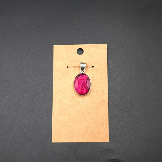 Ruby Pendant Sterling Silver