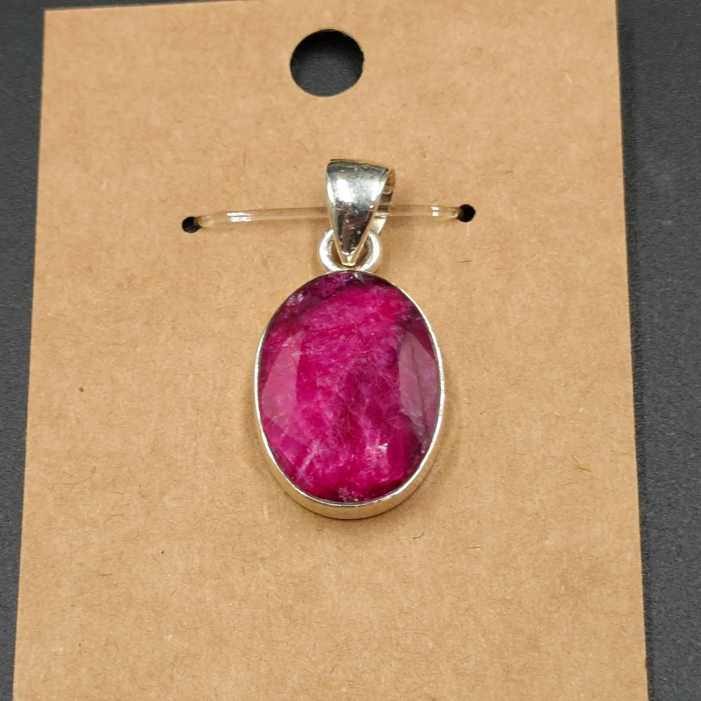 Ruby Pendant Sterling Silver