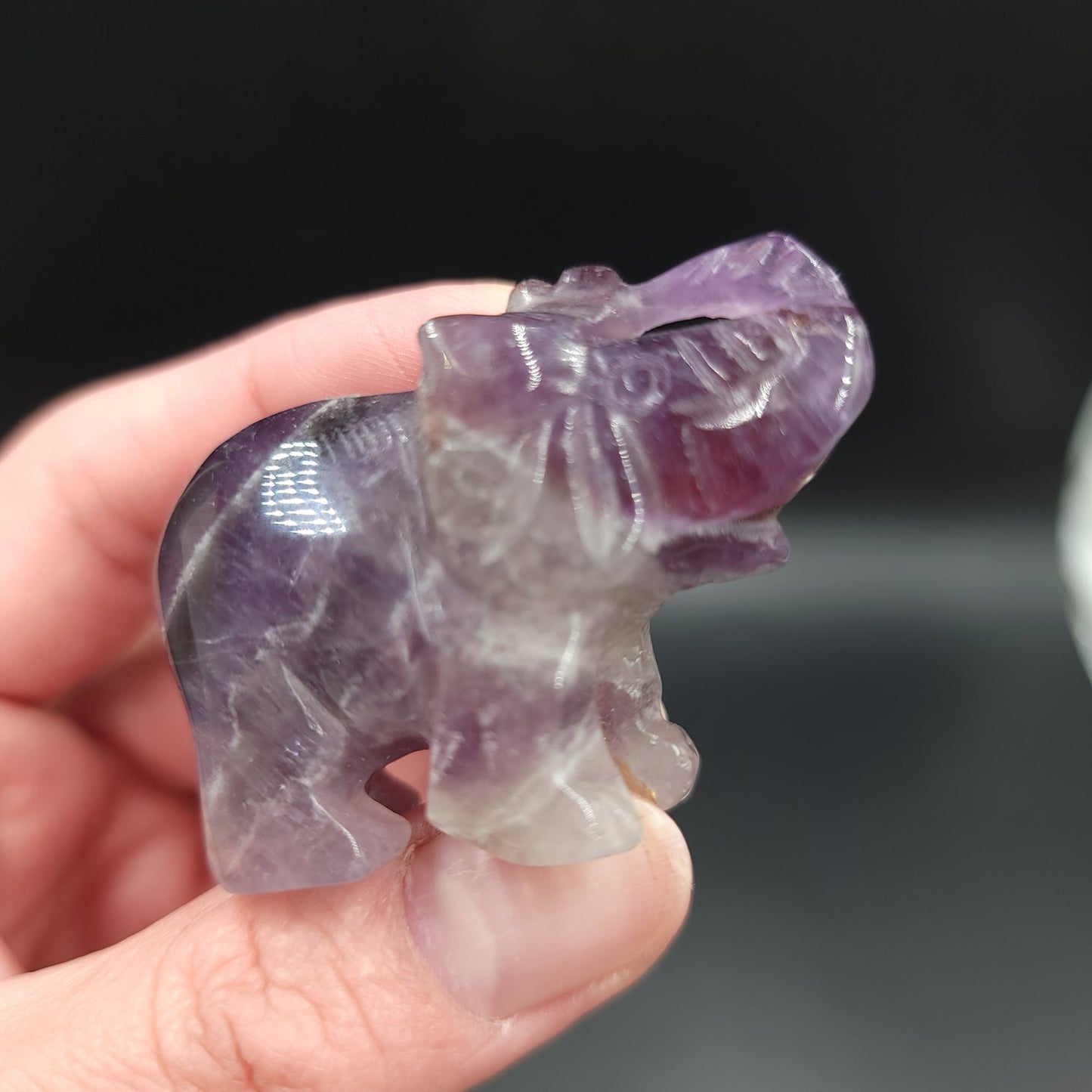 Amethyst Elephant Figurine 2" 50mm - Elevated Metaphysical