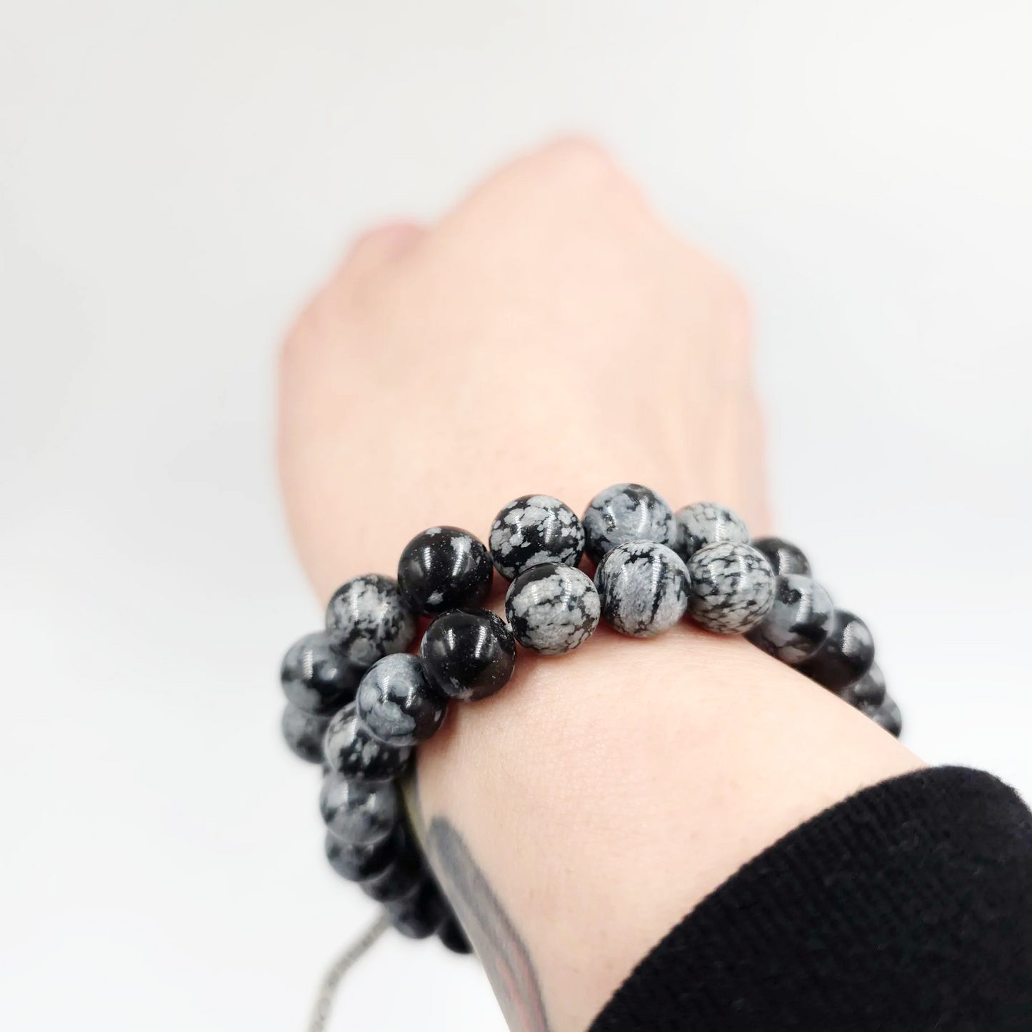 Snowflake Obsidian Bead Bracelet 8mm - Elevated Metaphysical