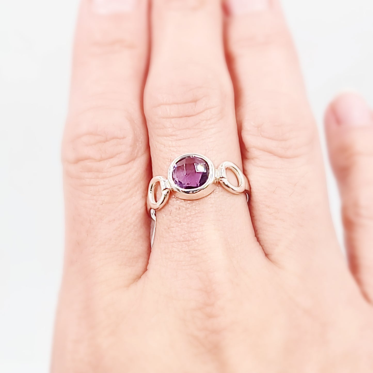 Amethyst Infinity Ring Sterling Silver Size 8