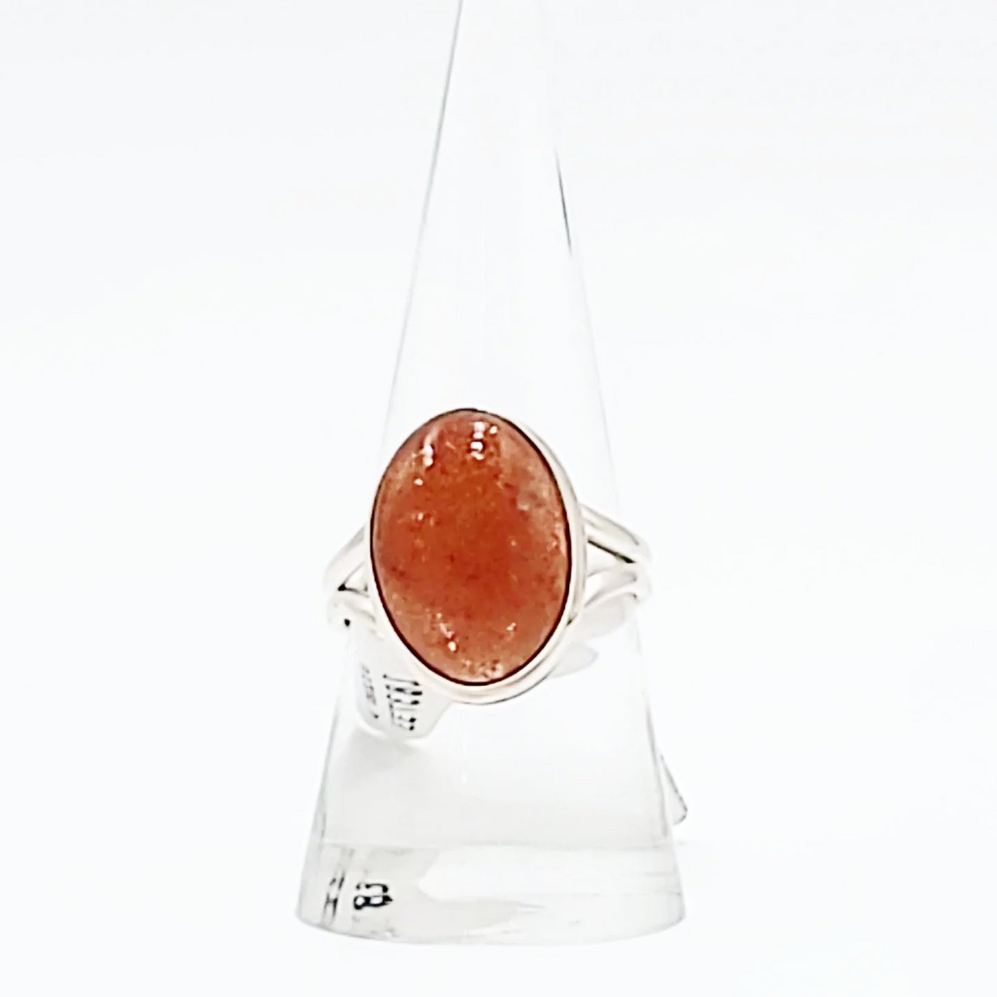 Sunstone Ring Sterling Silver Band Size 9