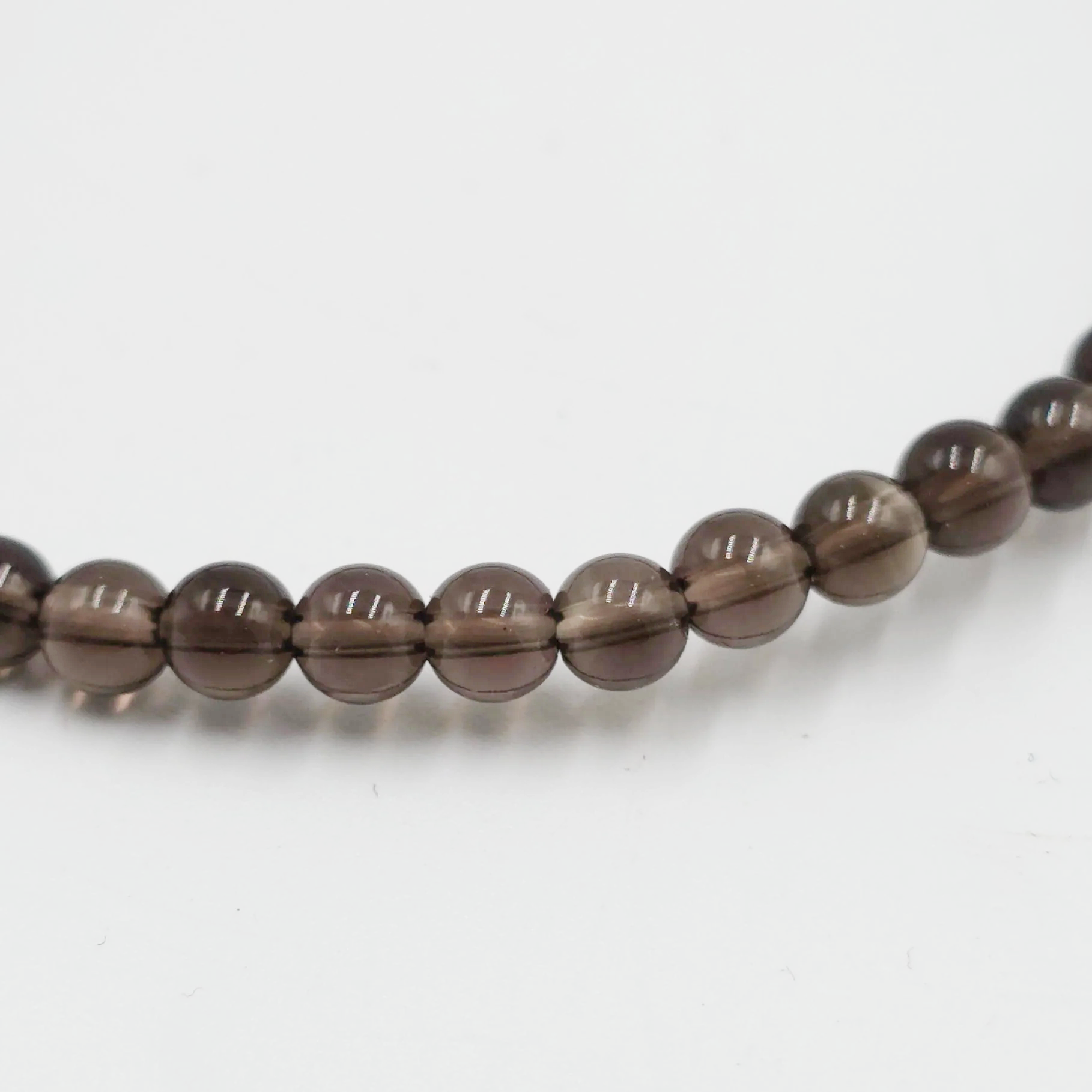 Smoky Quartz Bead Bracelet 4mm - Elevated Metaphysical