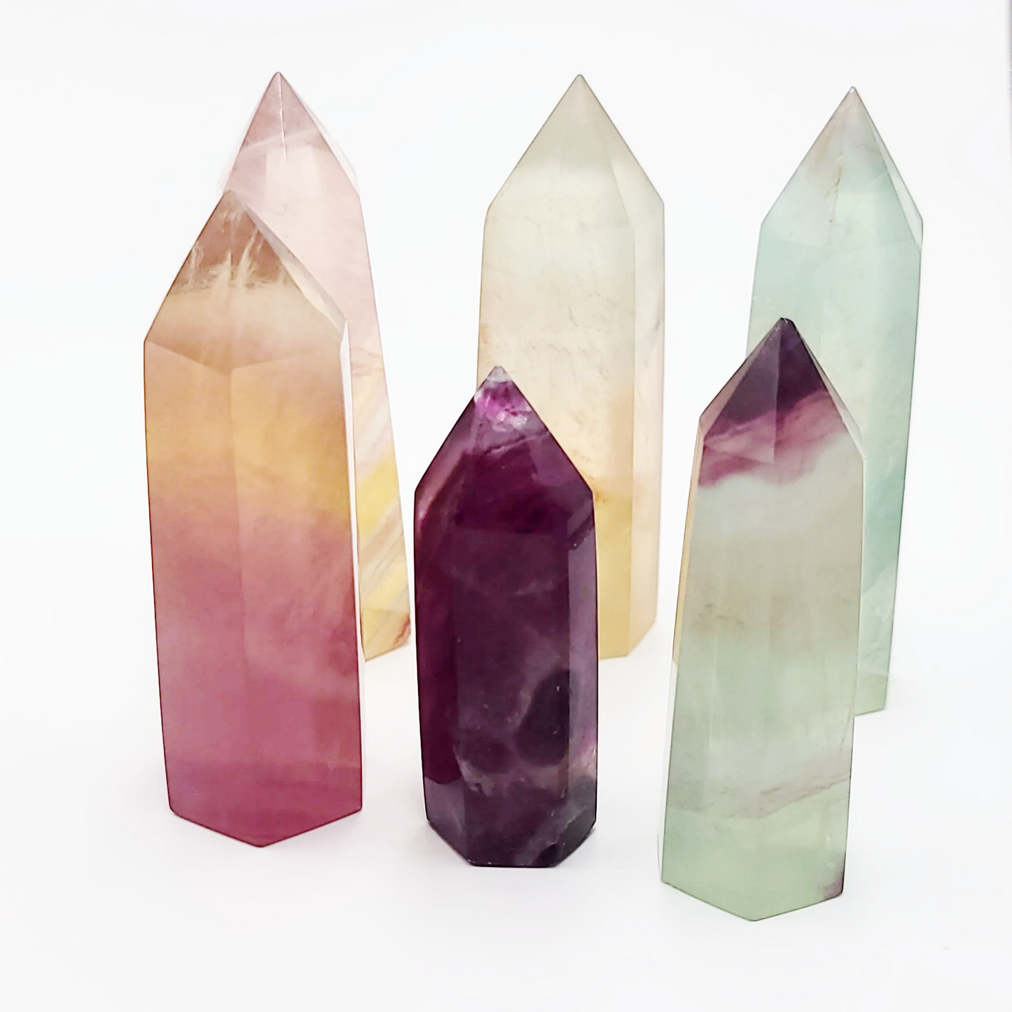 Rainbow Fluorite Tower Point 75mm 3"