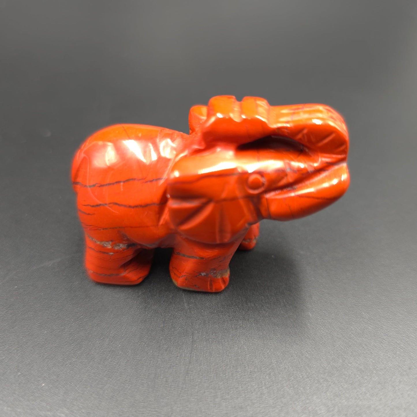 Red Jasper Elephant Figurine 2" 50mm - Elevated Metaphysical