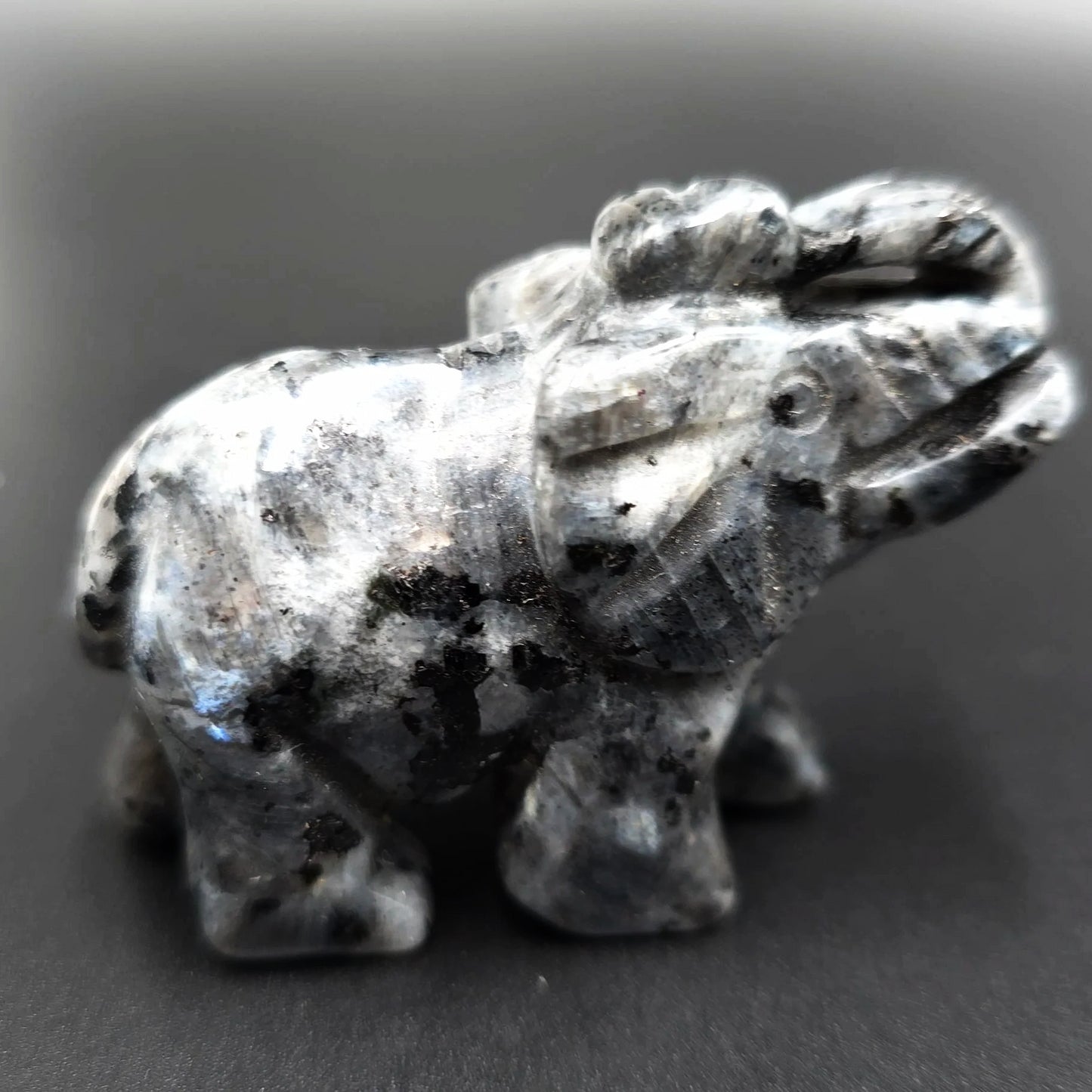 Labradorite Elephant Figurine 2" 50mm