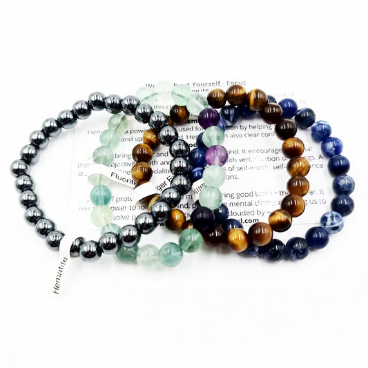 Worry About Yourself! - Focus Bracelet Set 8mm Bead Bracelet - Elevated Metaphysical