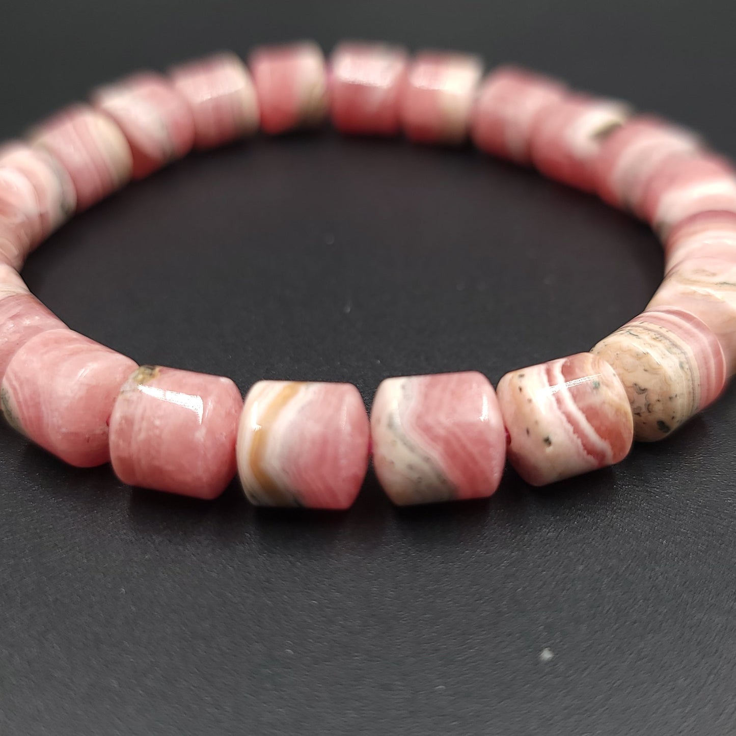 Rhodochrosite Bracelet Tube Bead 8mm