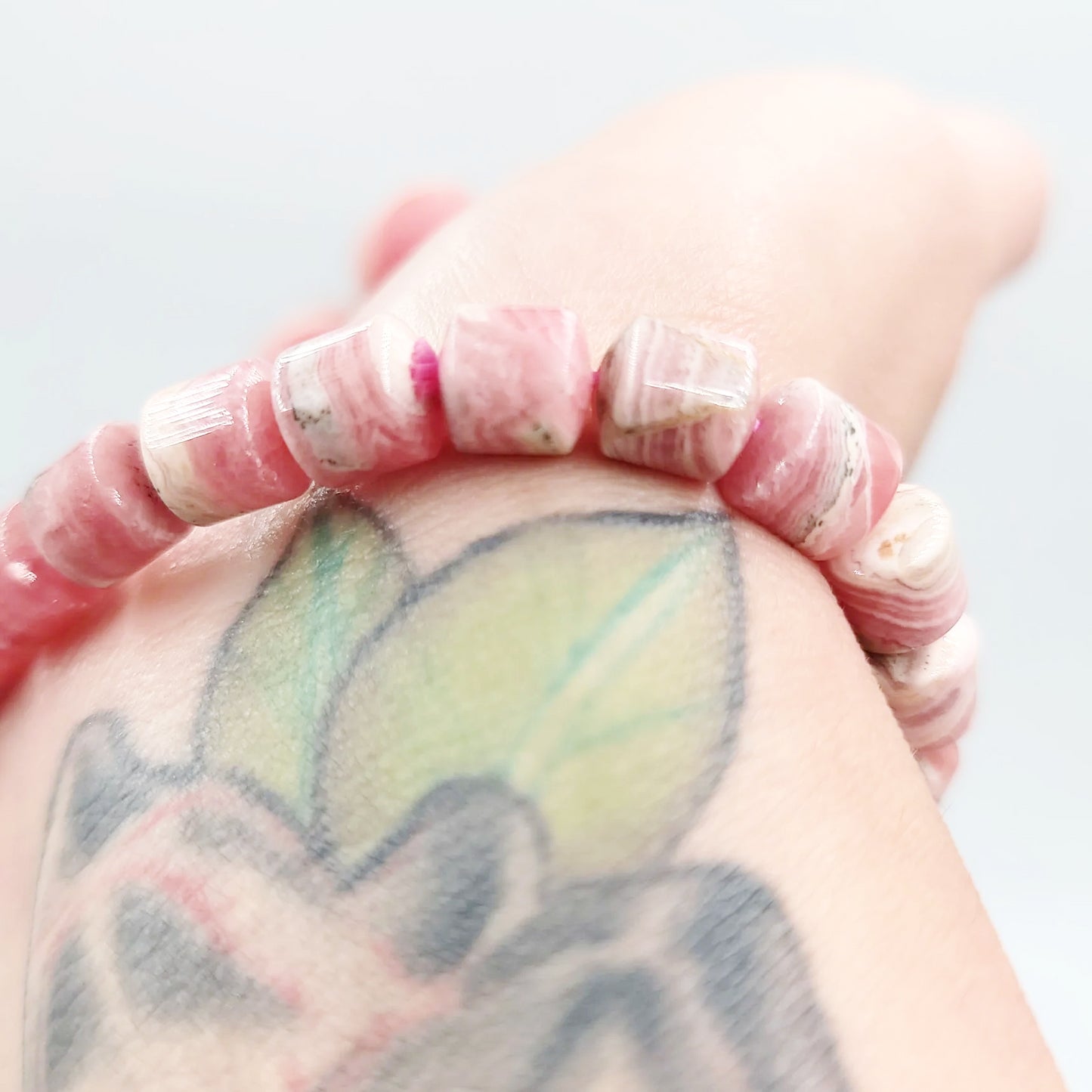 Rhodochrosite Bracelet Tube Bead 8mm