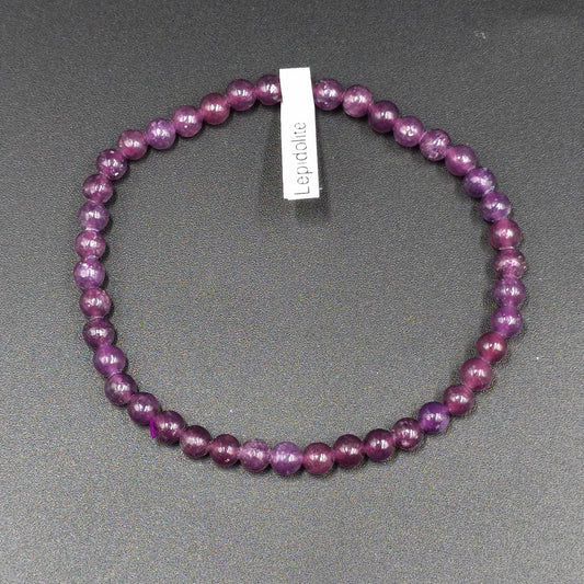 Lepidolite Bead Bracelet 4mm - Elevated Metaphysical