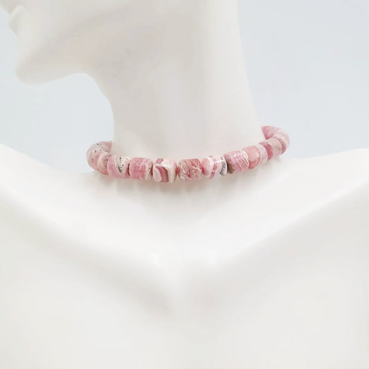 Rhodochrosite Bracelet Tube Bead 8mm