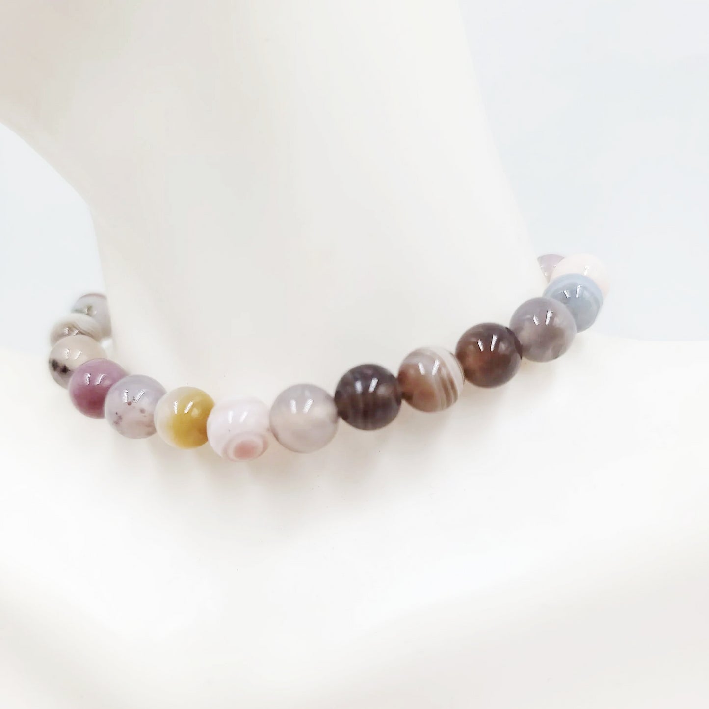 Botswana Agate Bracelet 8mm Bead Bracelet