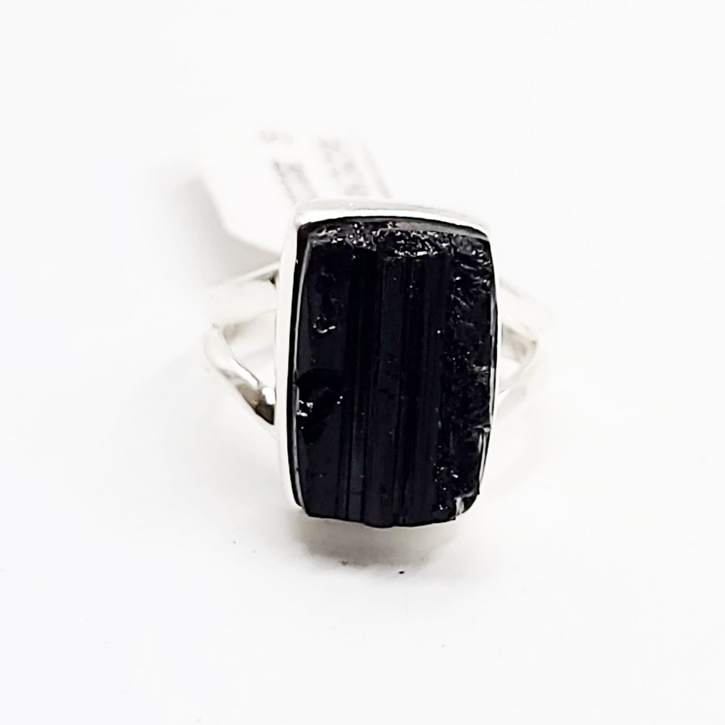 Black Tourmaline Ring Sterling Silver Band Size 5