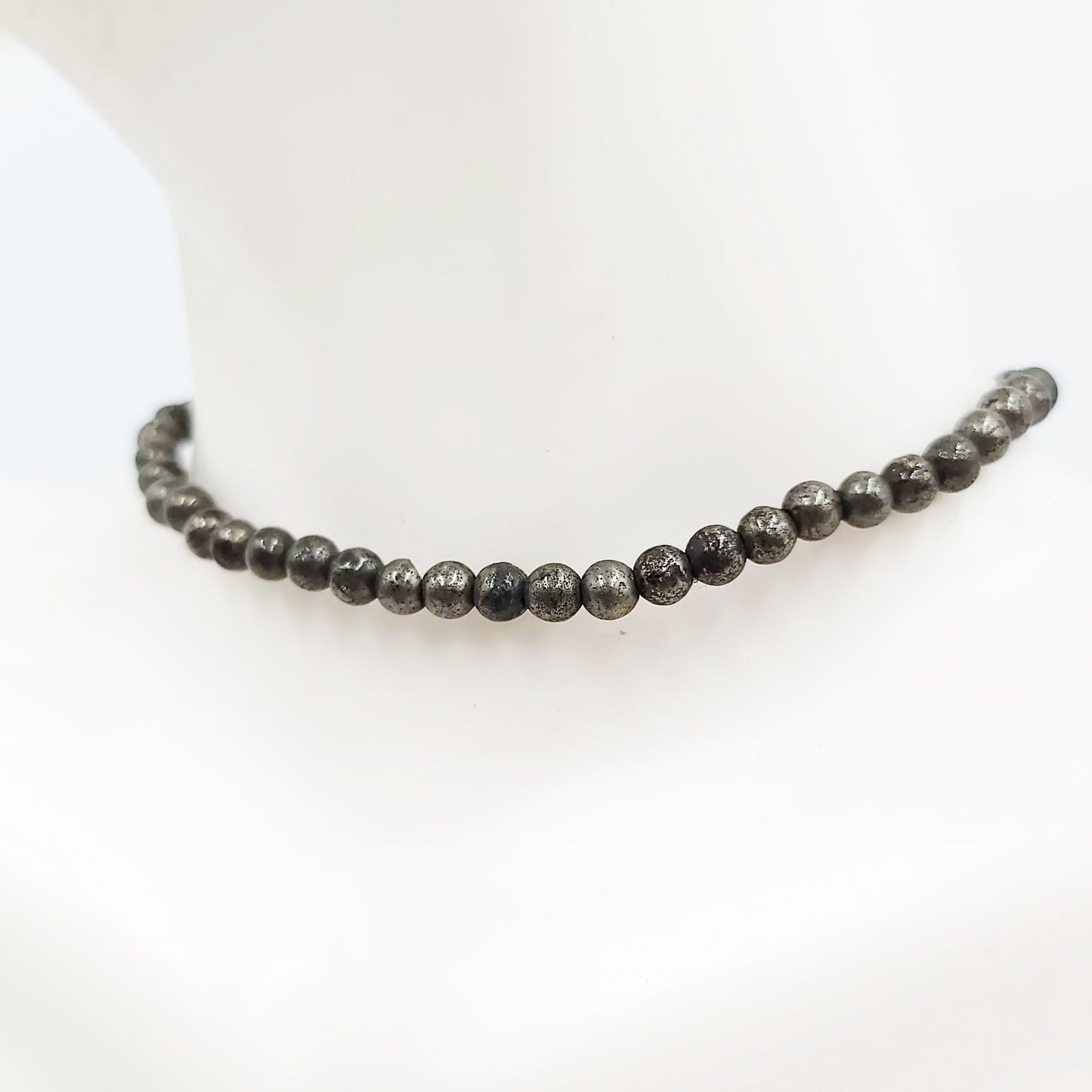 Pyrite Bracelet 4mm Bead Bracelet