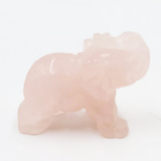 Rose Quartz Elephant Figurine 1.5" 35mm