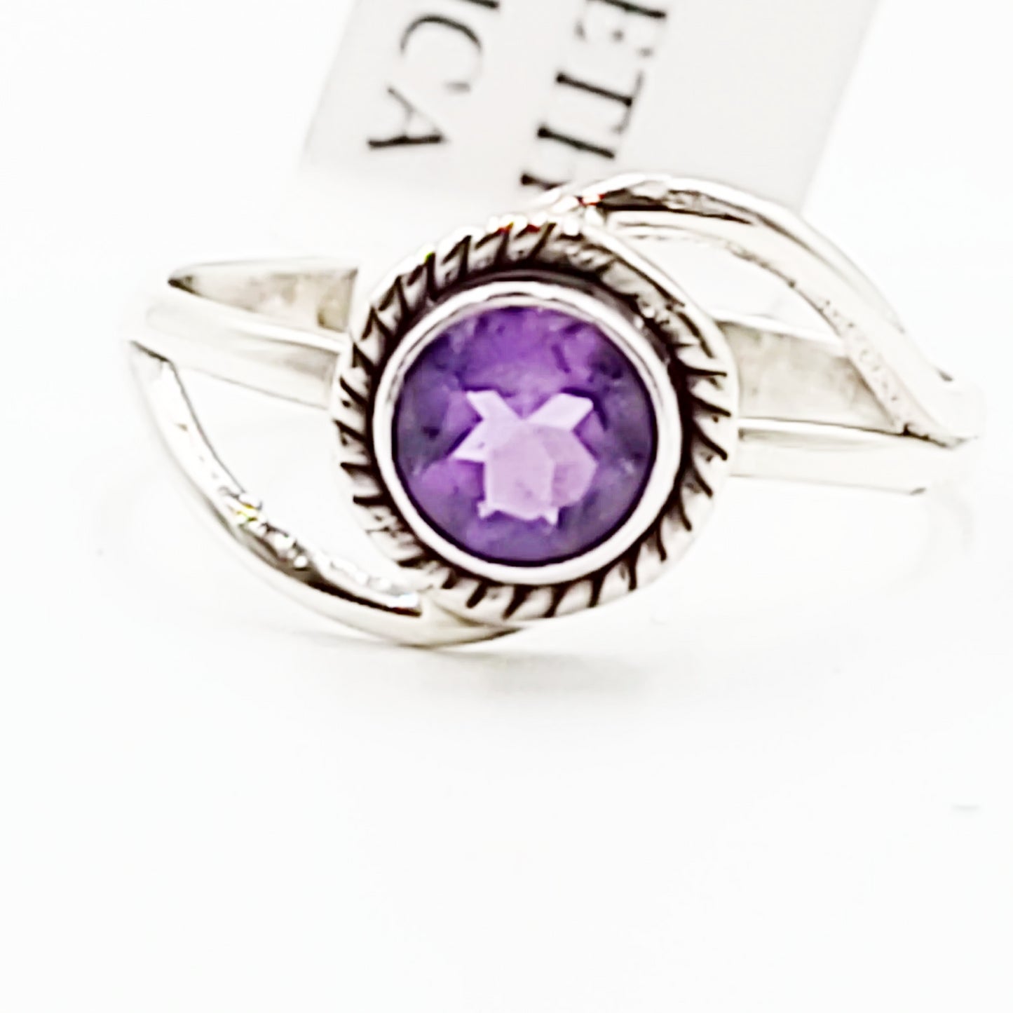 Amethyst Infinity Ring Sterling Silver Size 5