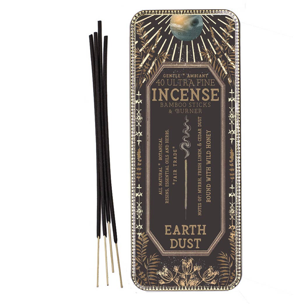 Earth Dust 40 Premium Incense Sticks & Burner Set