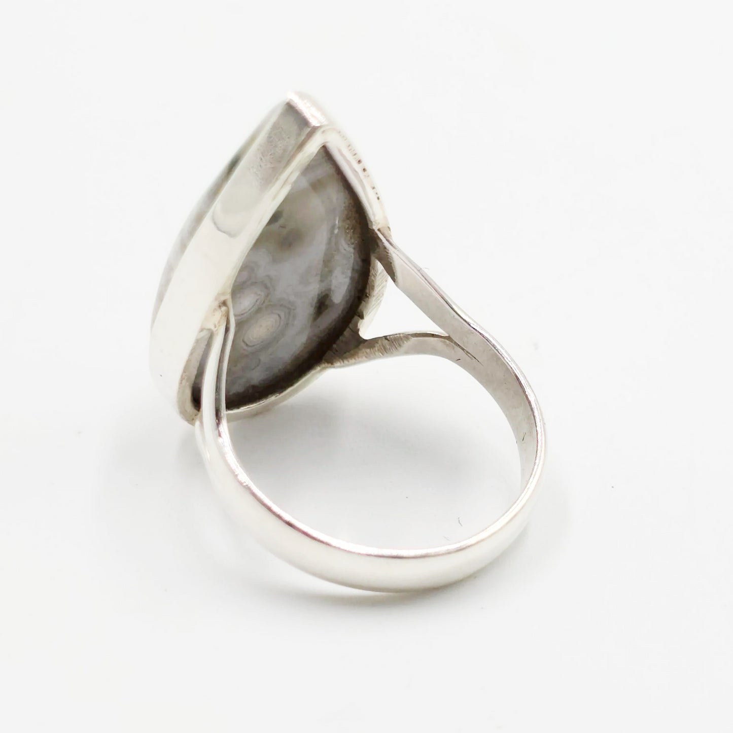 Ocean Jasper Ring Tear Drop Sterling Silver Band Size 6