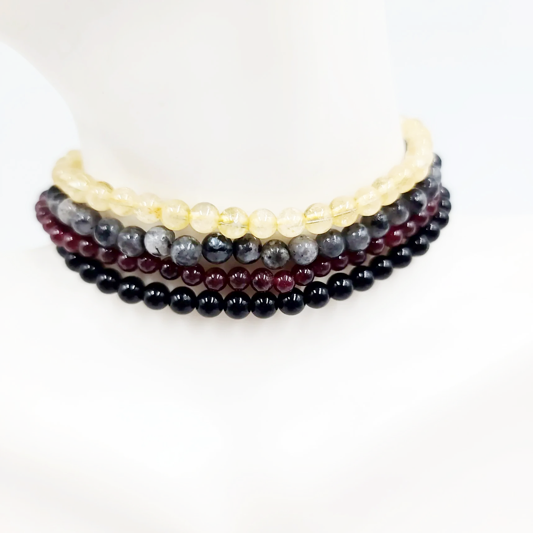 Leave Me Alone - Energy Vampire Bracelet Set 4mm Bead Bracelet - Elevated Metaphysical