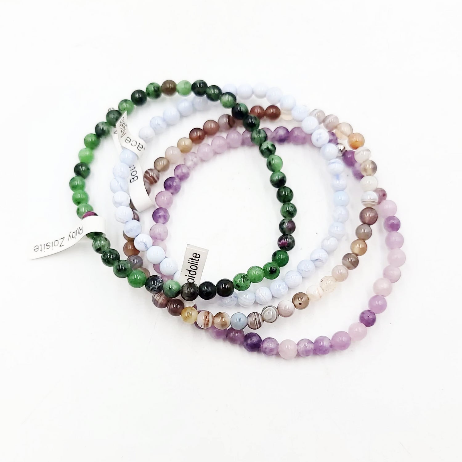 It Hurts to Breathe - Grief Bracelet Set 4mm Bead Bracelets - Elevated Metaphysical