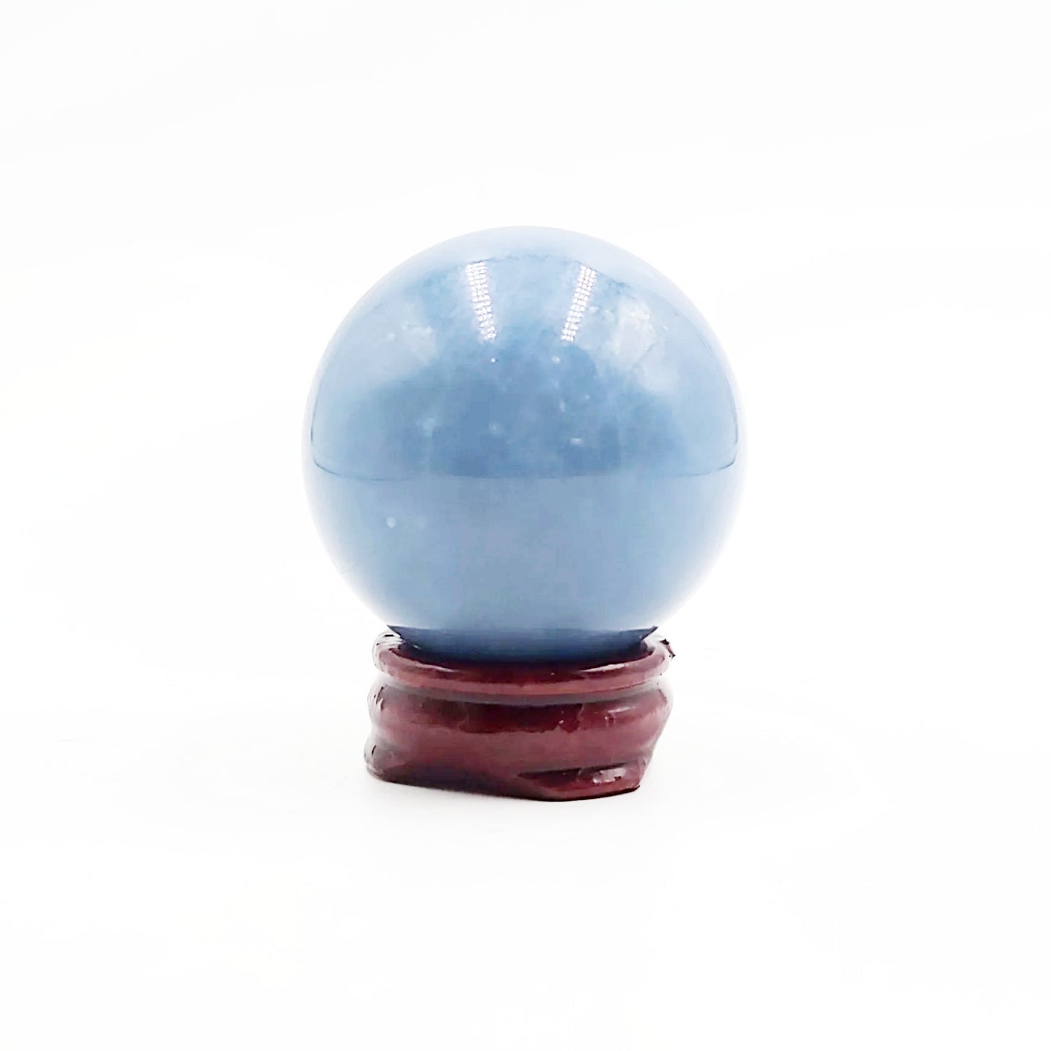 Angelite Sphere 45mm 1.8" 135g 4.8oz - Elevated Metaphysical