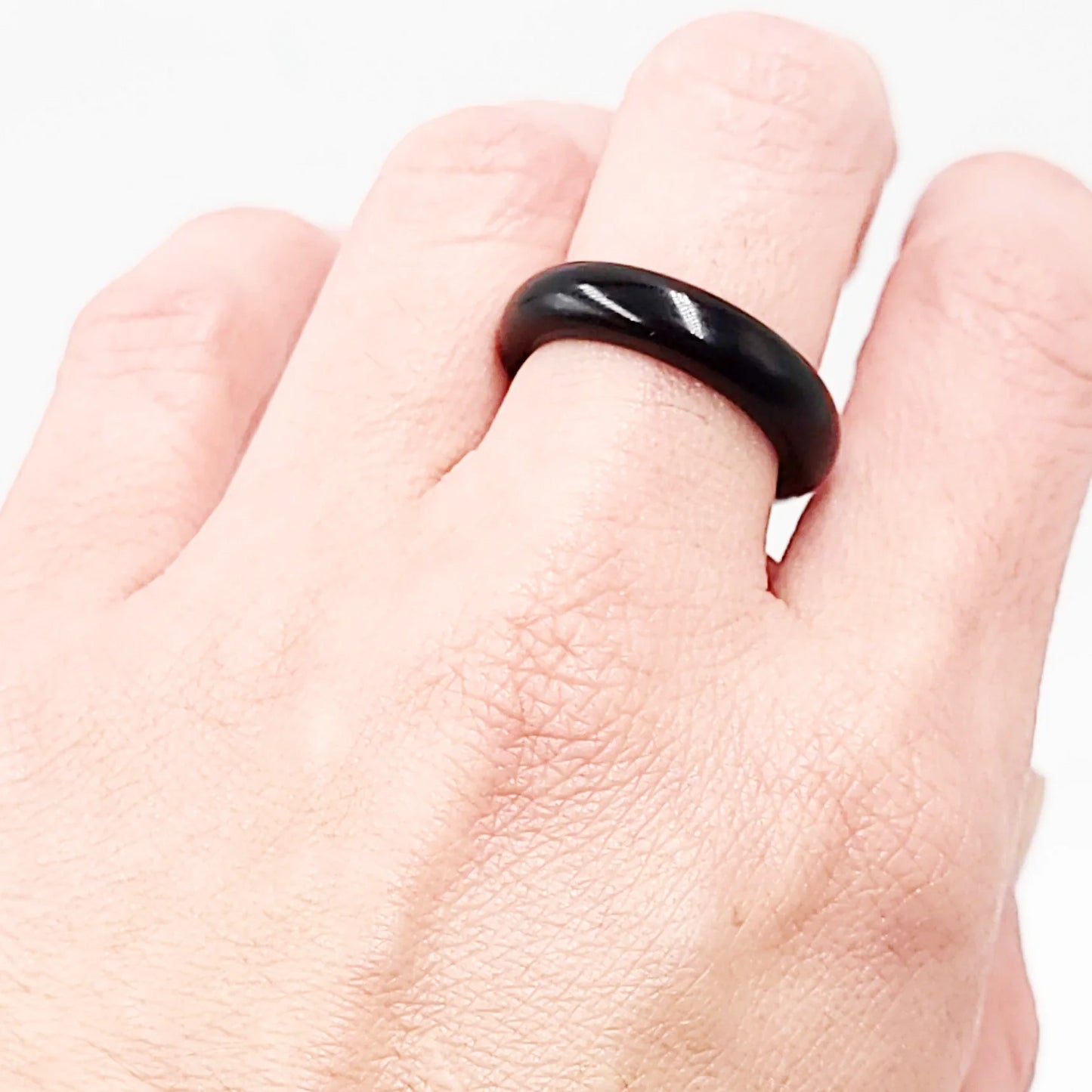 Black Obsidian Ring Band