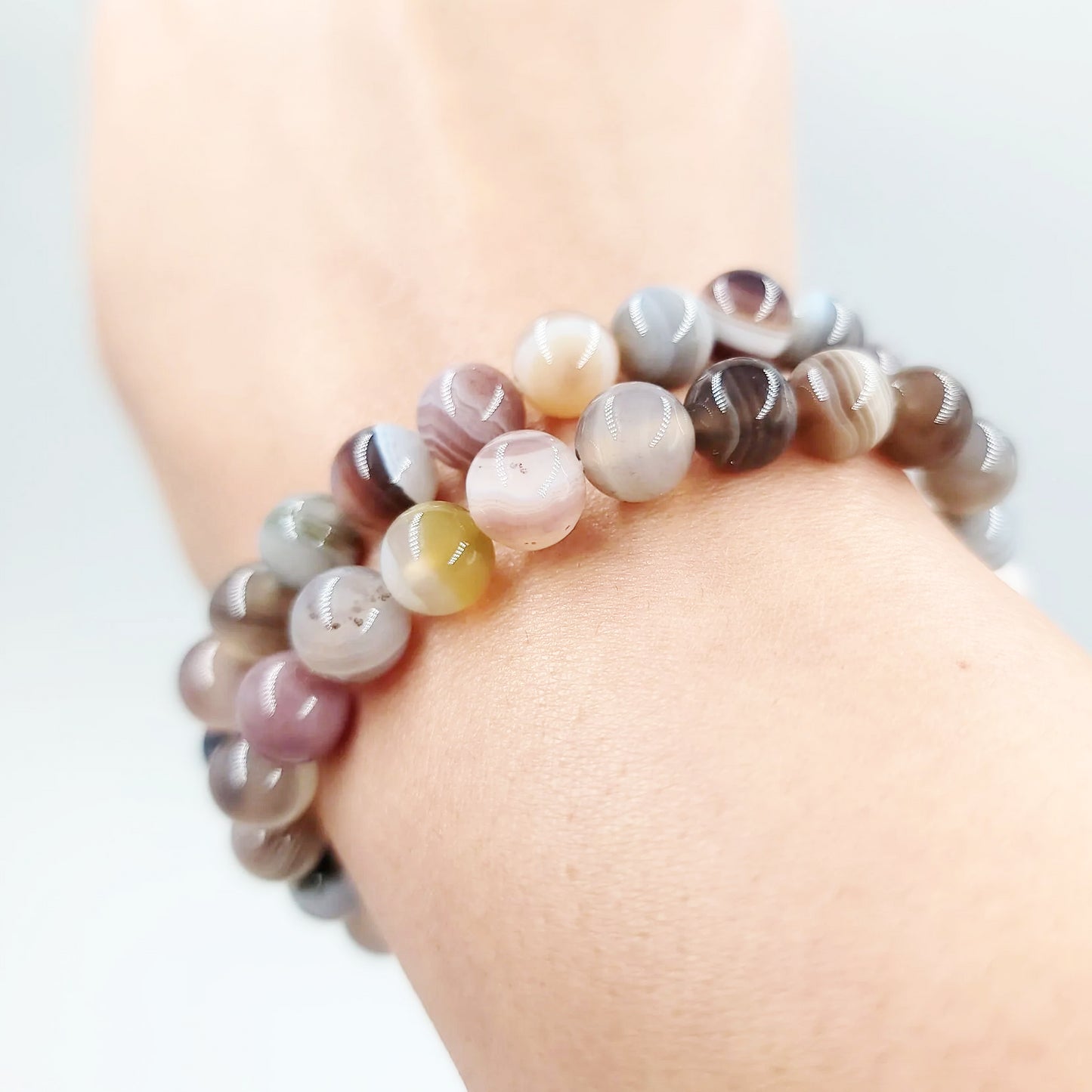 Botswana Agate Bracelet 8mm Bead Bracelet