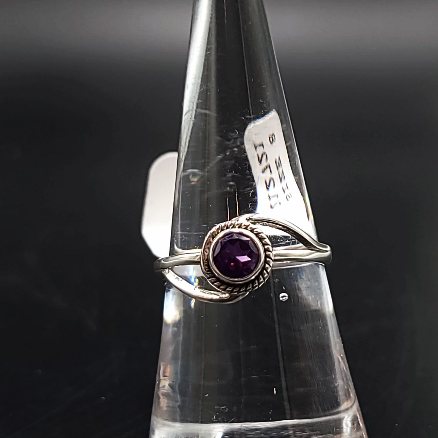 Amethyst Infinity Ring Sterling Silver Size 8 - Elevated Metaphysical