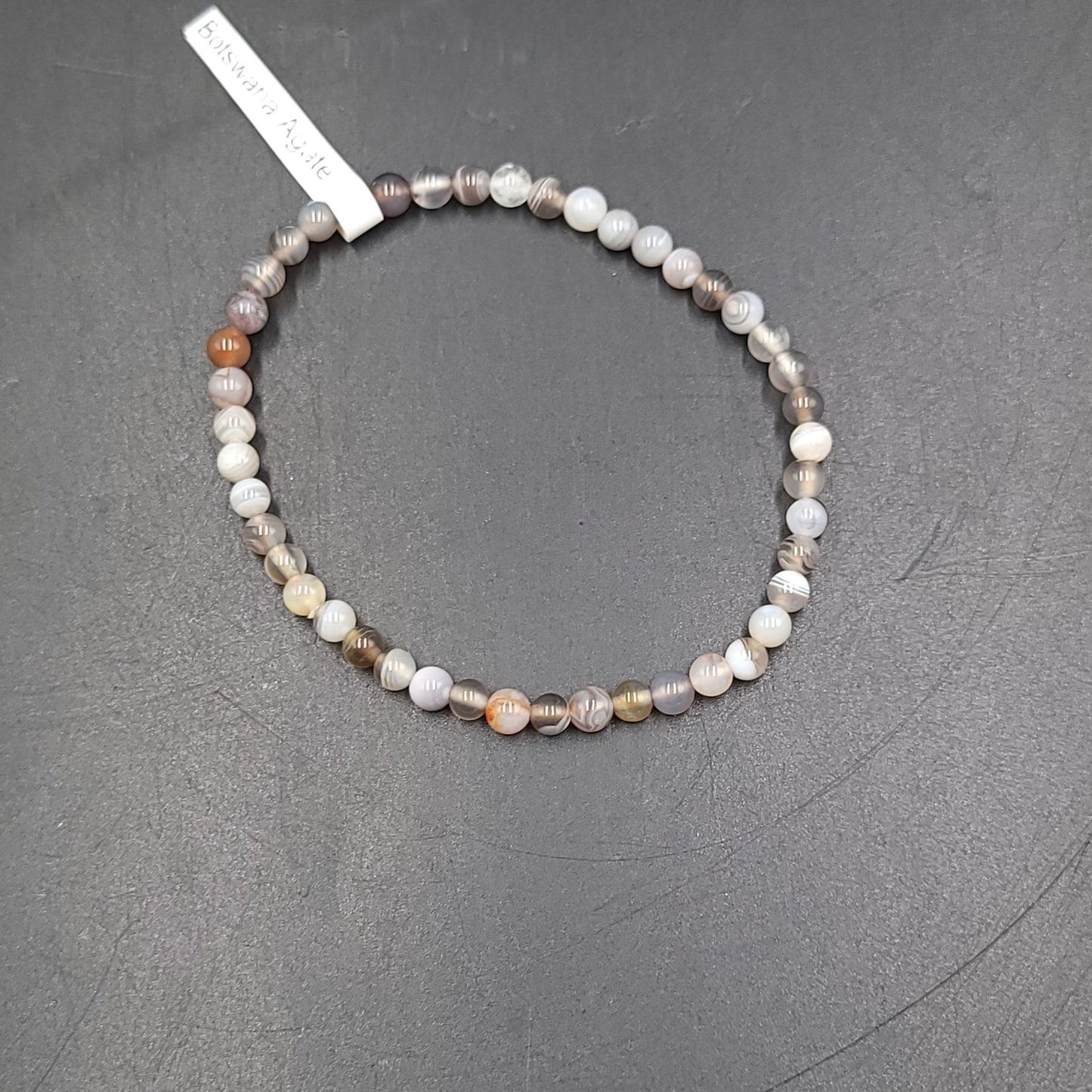 Botswana Agate Bracelet 4mm Bead Bracelet