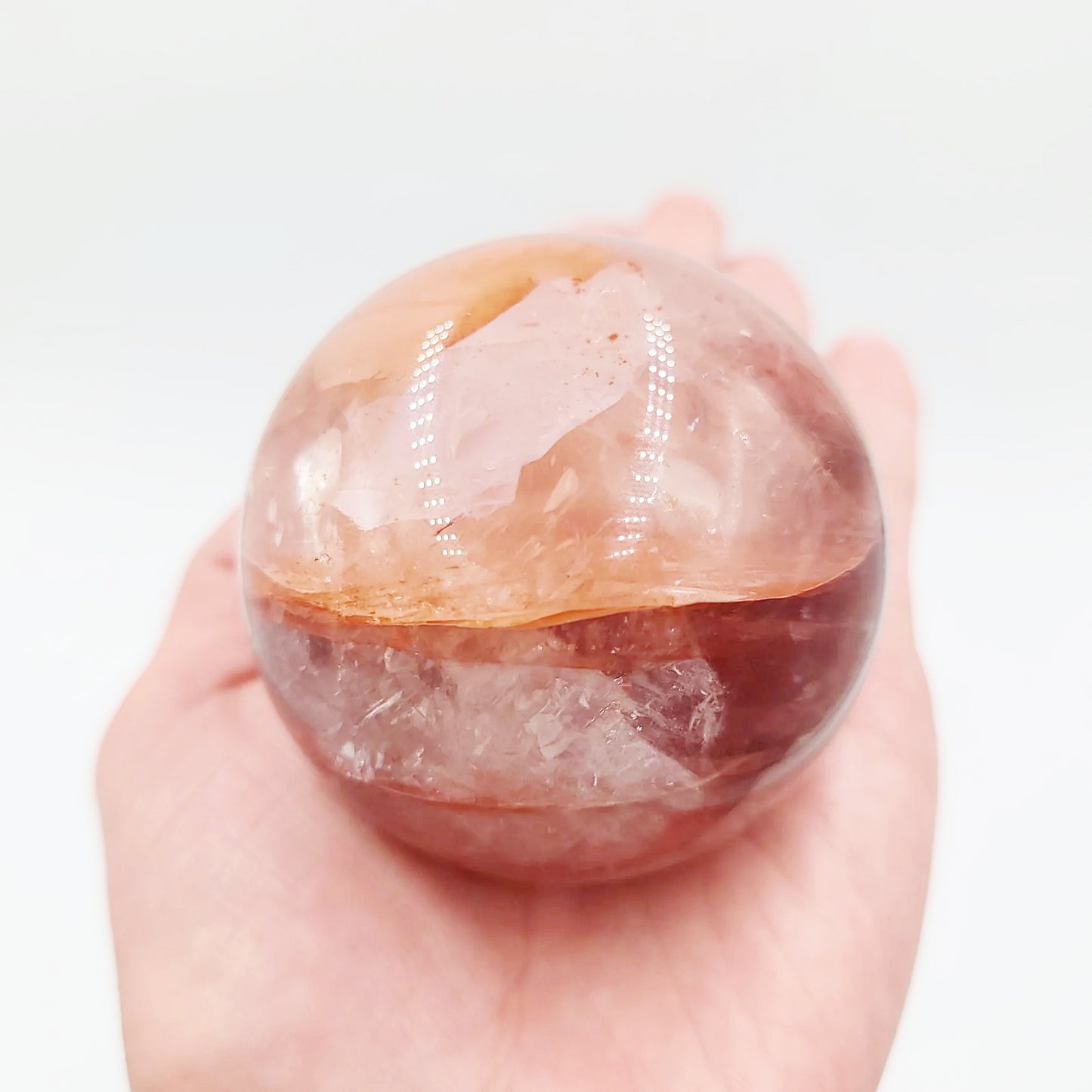 Fire Quartz Sphere 62mm 2.5" 317g 11.2oz - Elevated Metaphysical