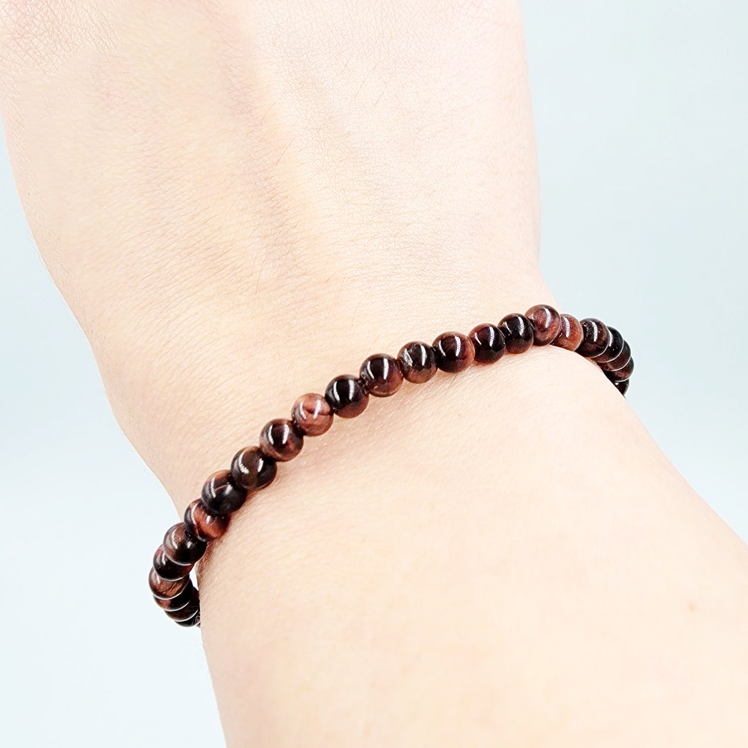 Red Tiger Eye Bead Bracelet 4mm - Elevated Metaphysical