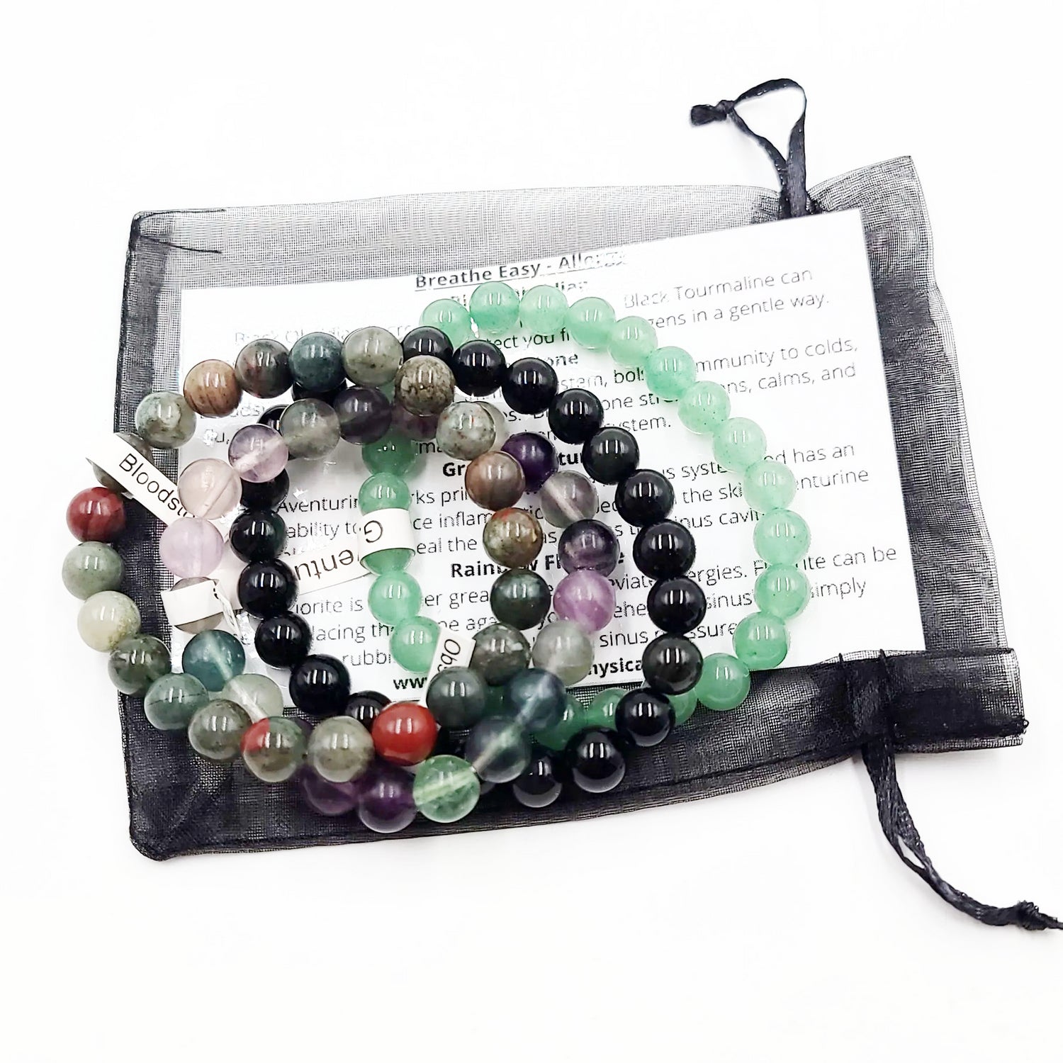 Breathe Easy - Allergy Bracelet Set 8mm Bead Bracelets - Elevated Metaphysical