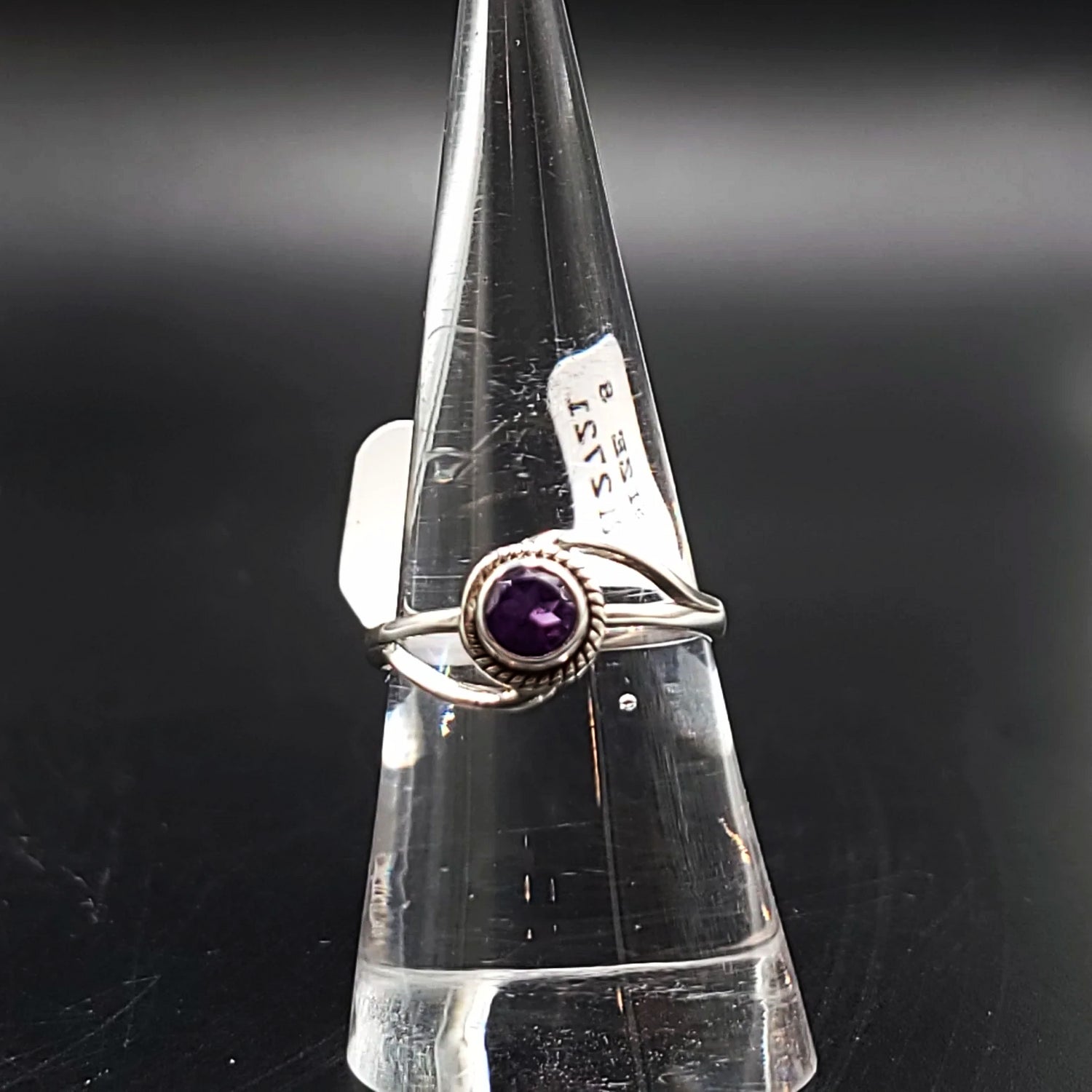 Amethyst Infinity Ring Sterling Silver Size 8 - Elevated Metaphysical