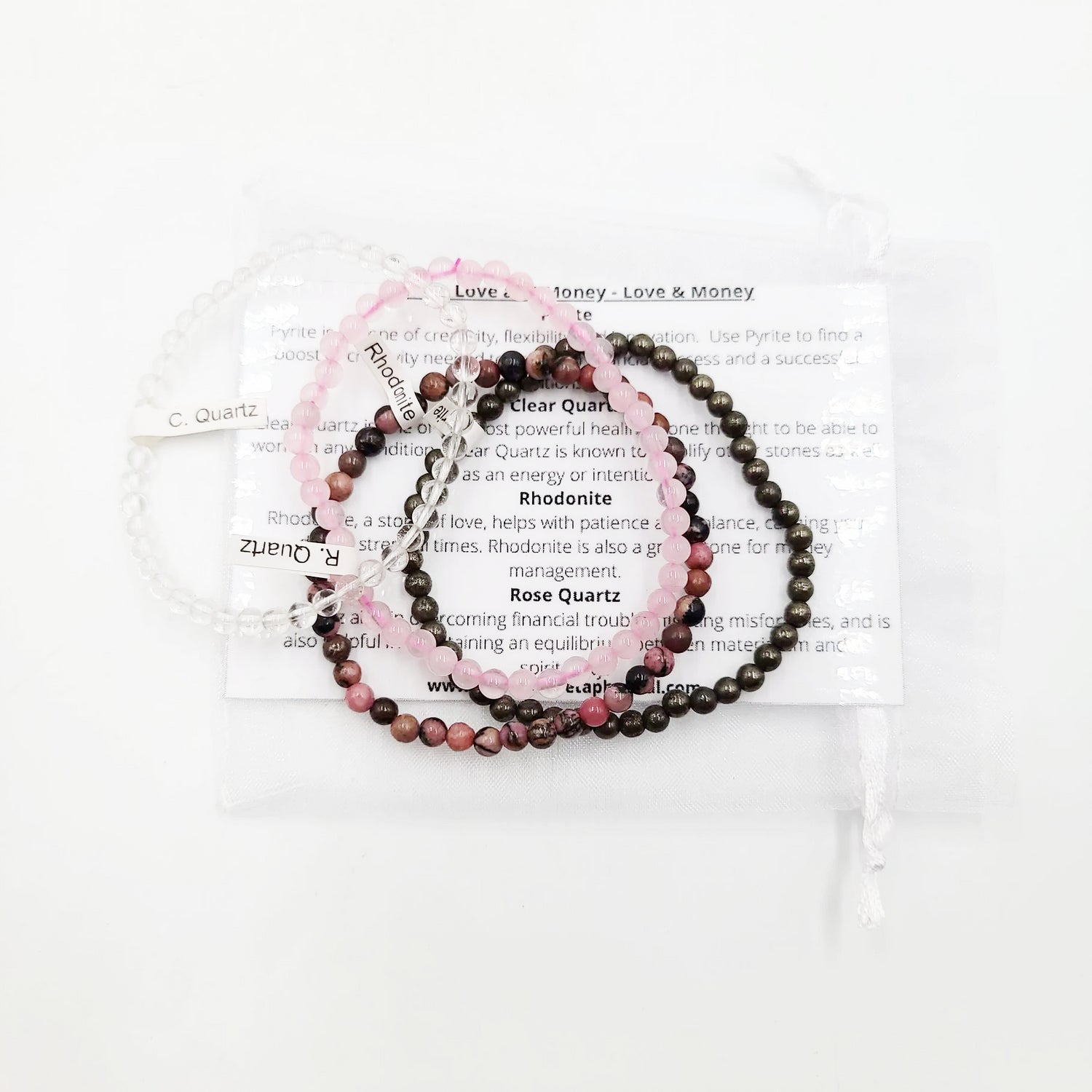 For the Love and Money - Love & Money Bracelet Set 4mm Bead Bracelets - Elevated Metaphysical