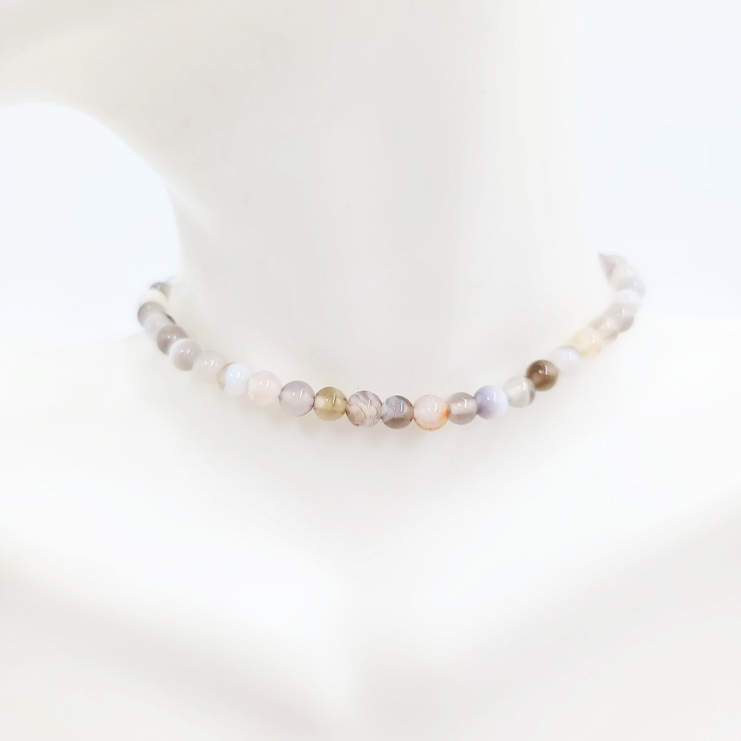 Botswana Agate Bracelet 4mm Bead Bracelet